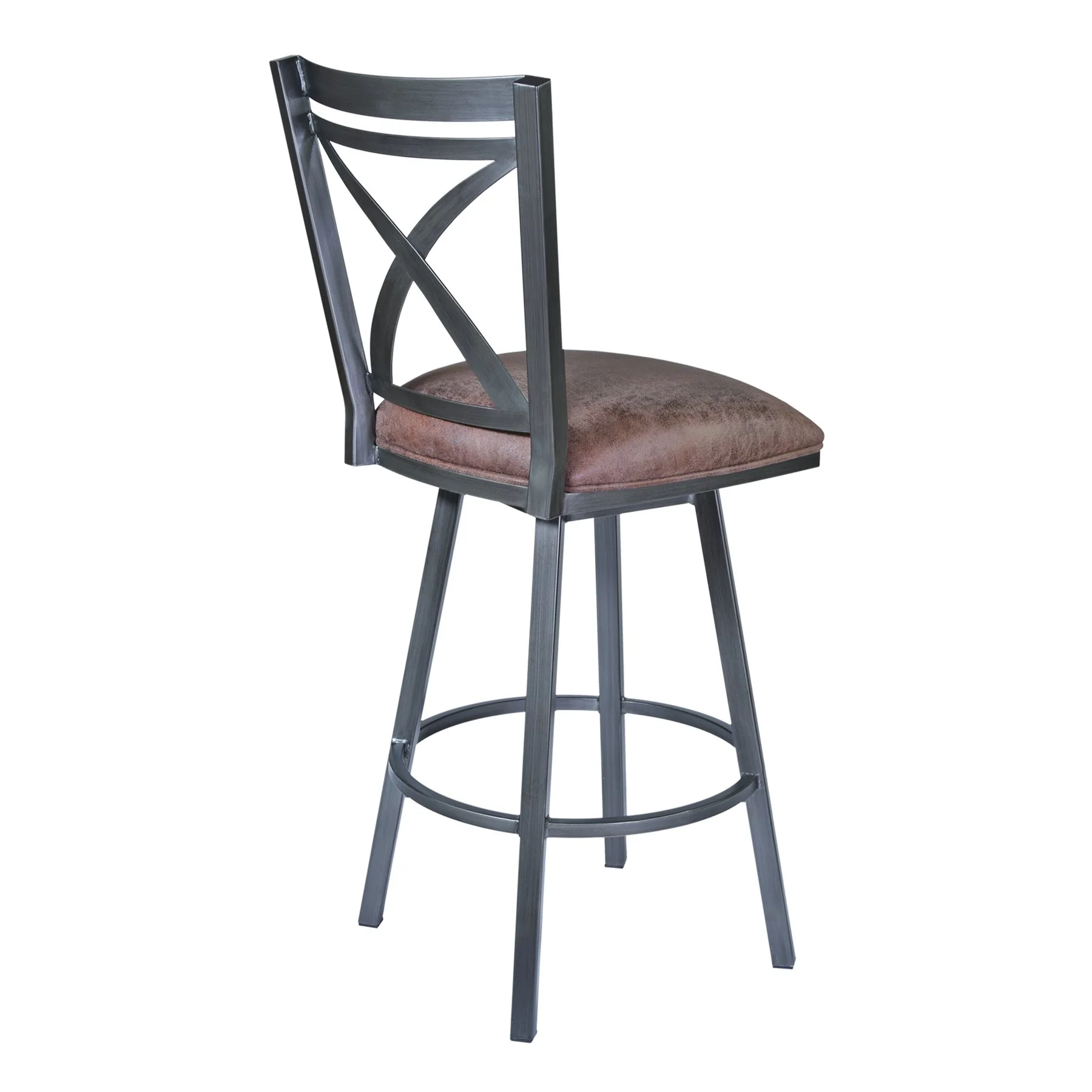 Nova 30" Bar Height Swivel Metal Barstool in Mineral finish with Bandero Tobacco - Image 2