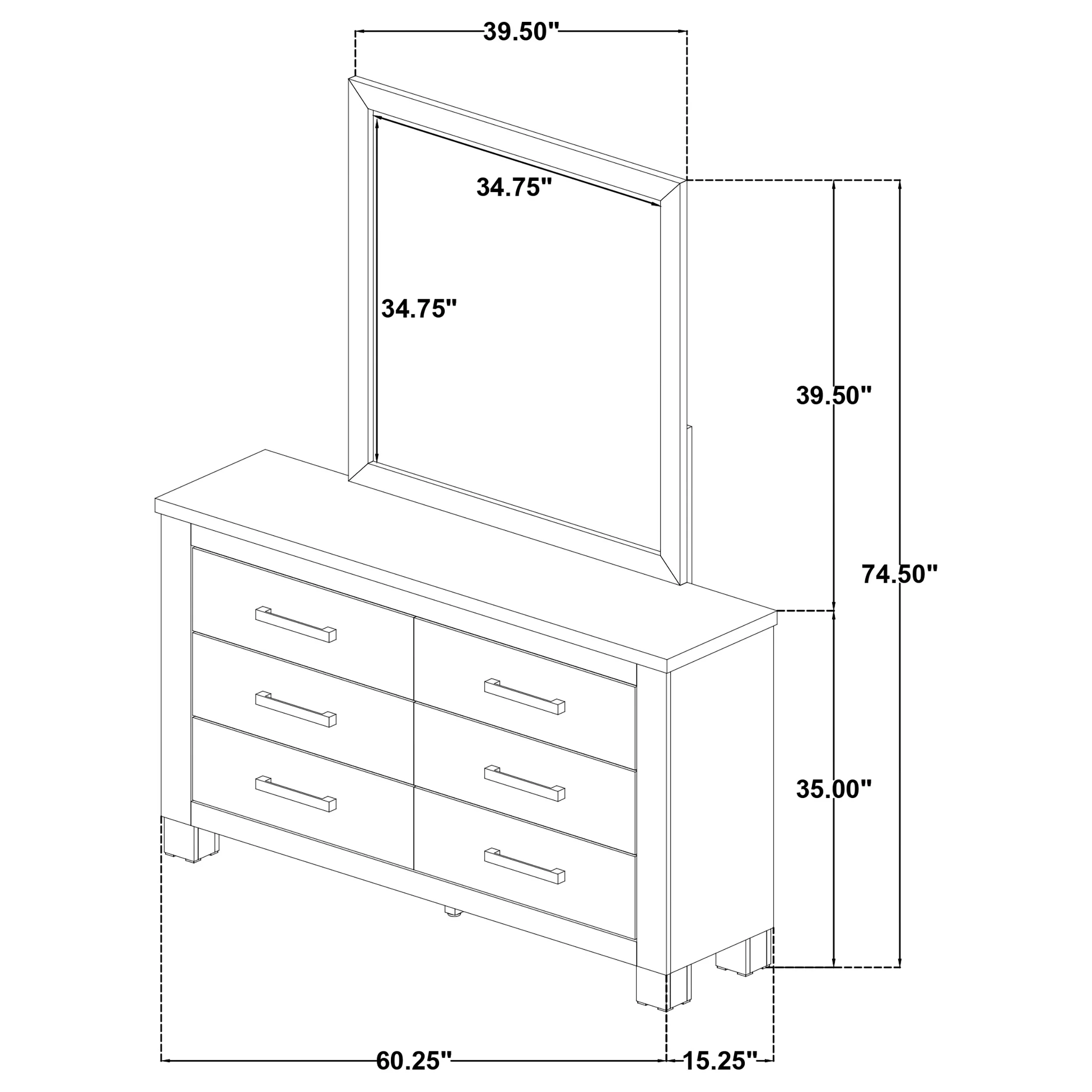Oakglen Dresser with Mirror - Image 13