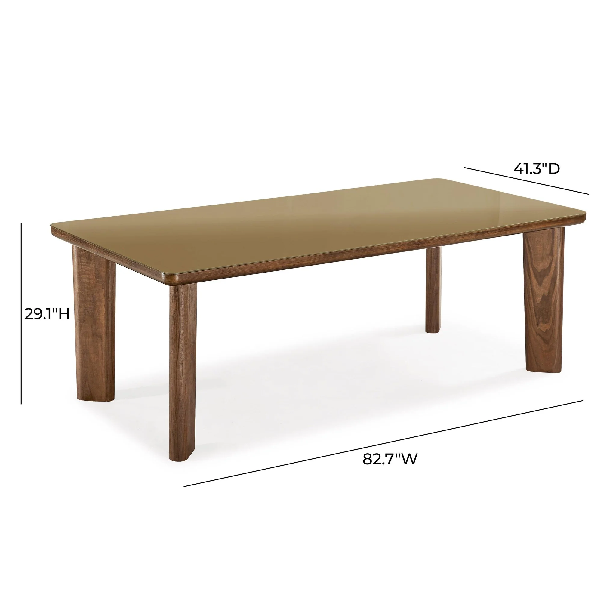 Oani Walnut and Glass Long Dining Table - Image 9