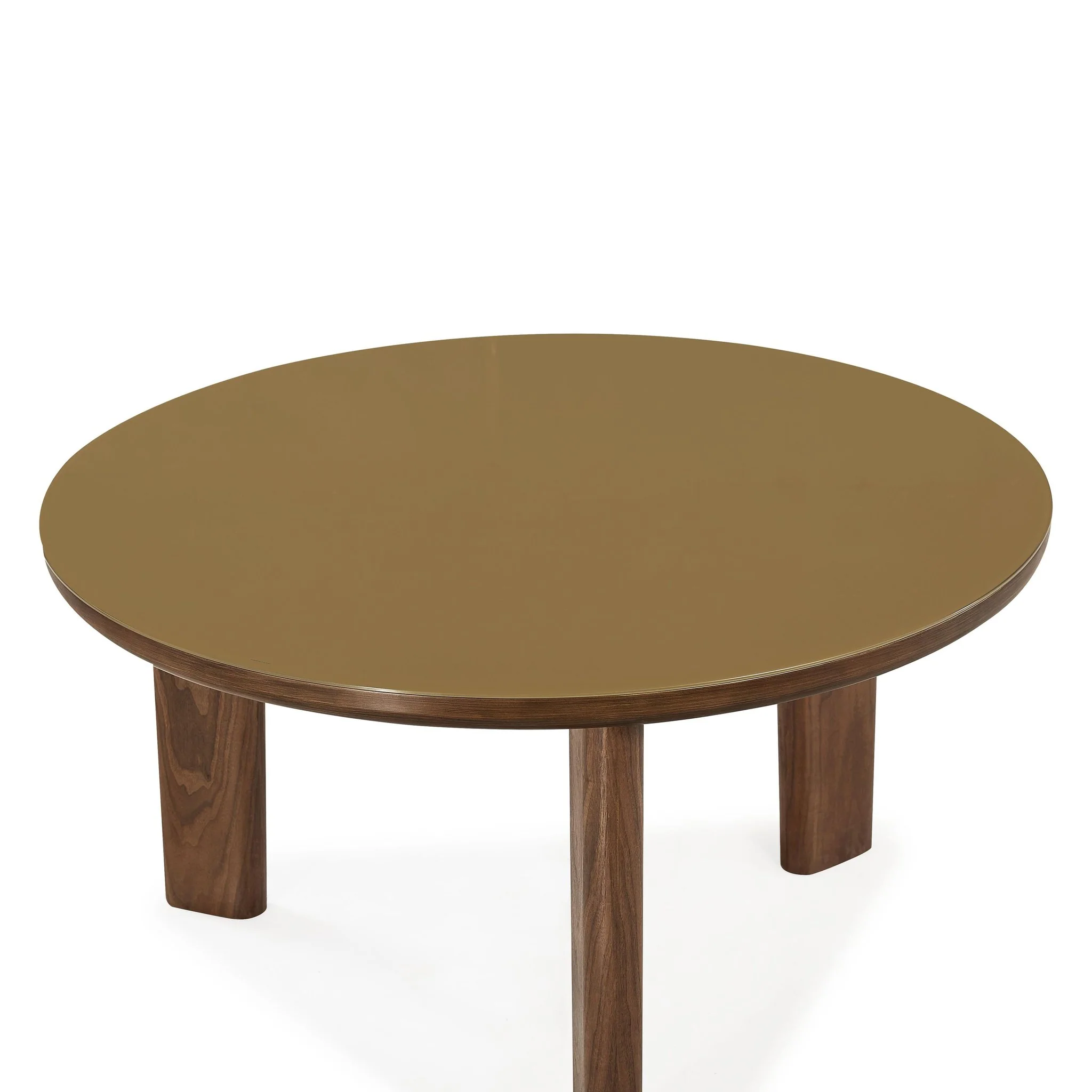 Oani Walnut and Glass Round Dining Table - Image 3