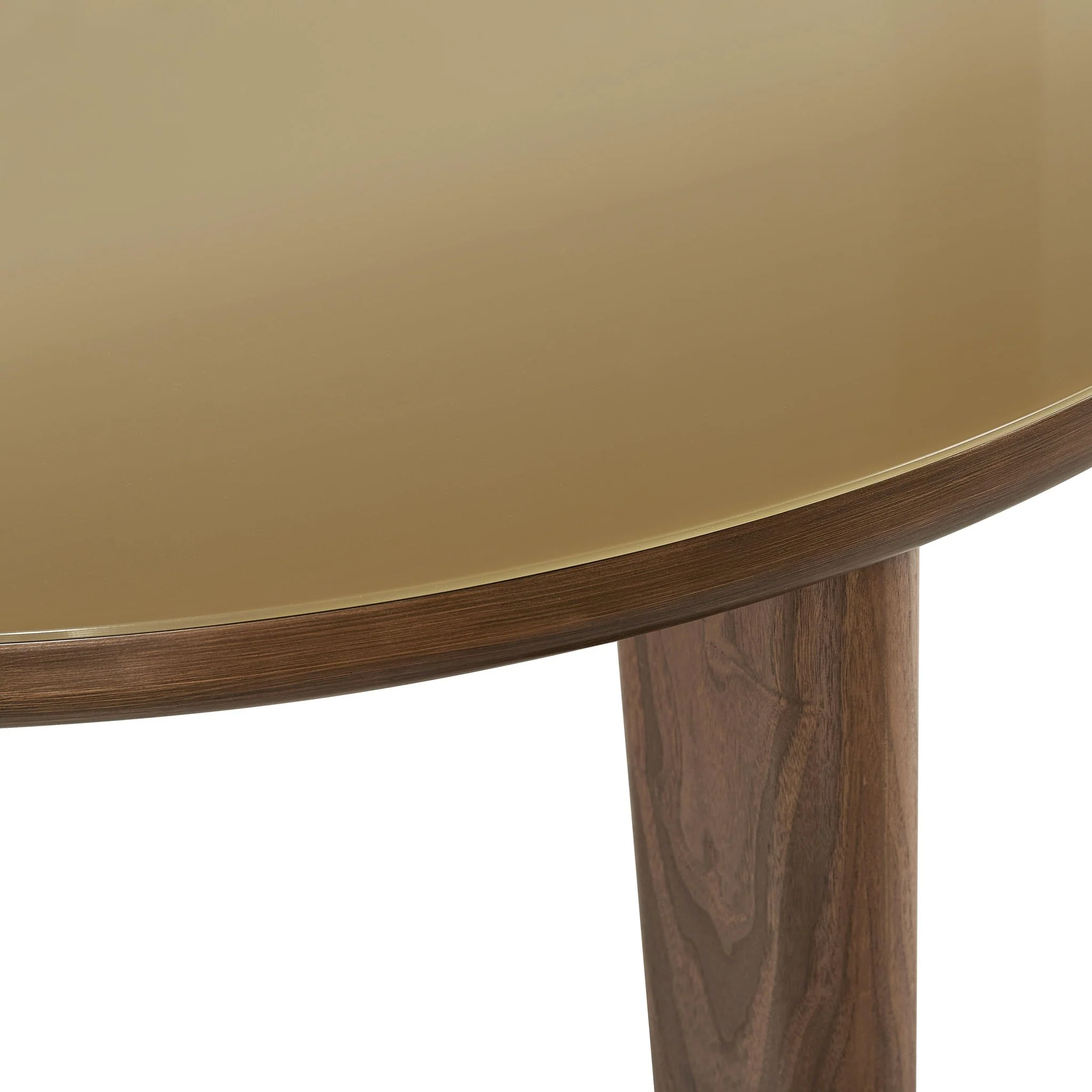 Oani Walnut and Glass Round Dining Table - Image 4