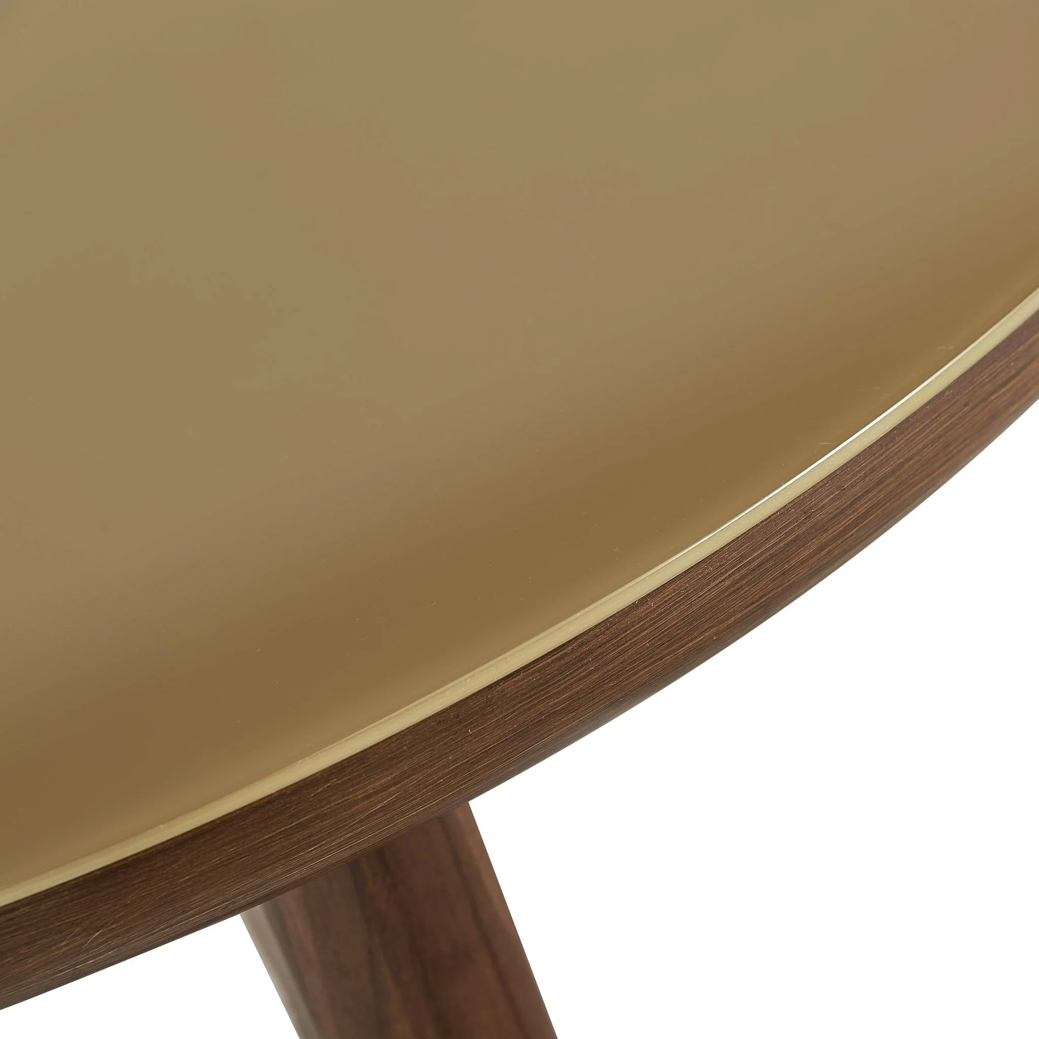 Oani Walnut and Glass Round Dining Table - Image 5