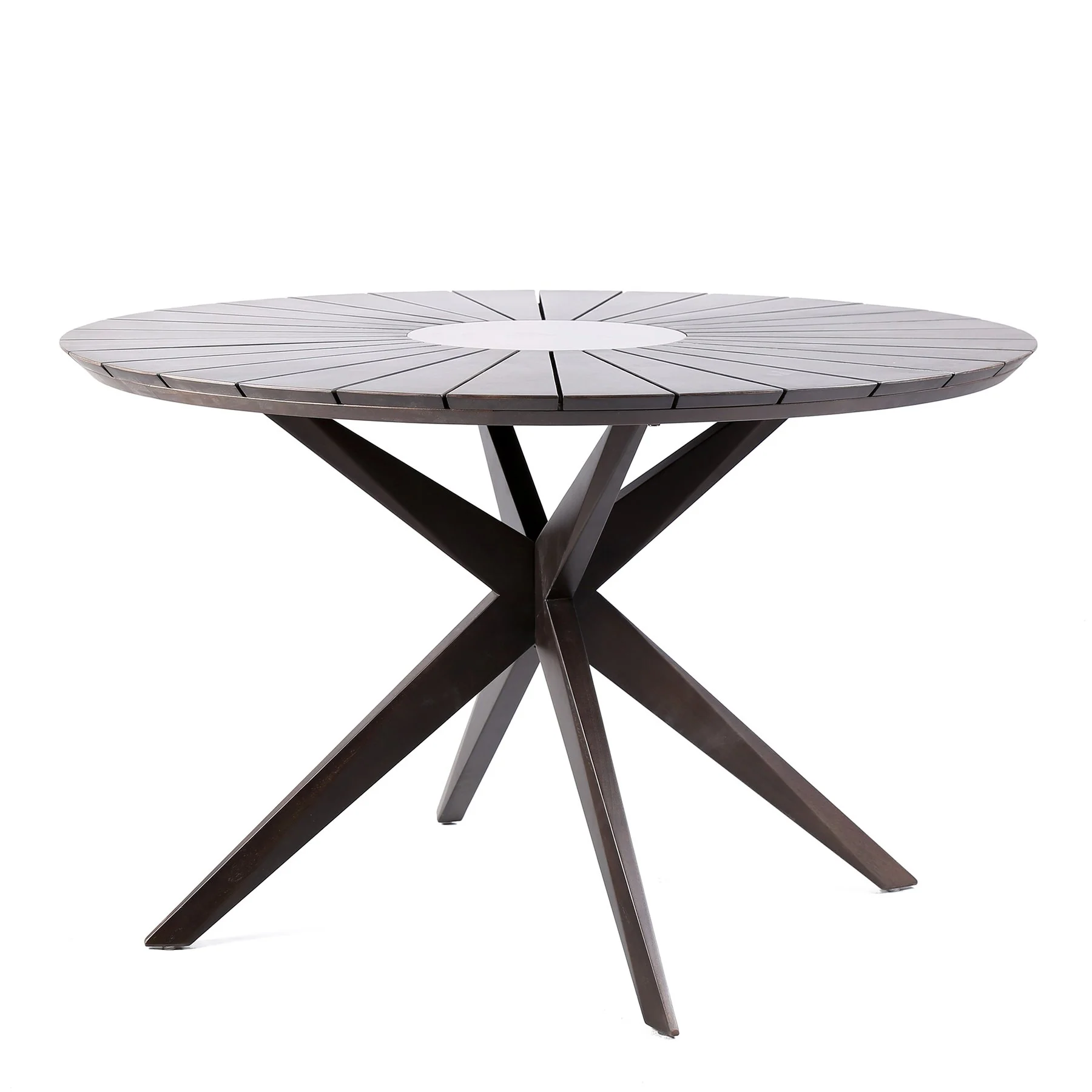 Oasis and Beckham 5 Piece Dining Set in Dark Eucalyptus Wood with Gray Rope - Image 4