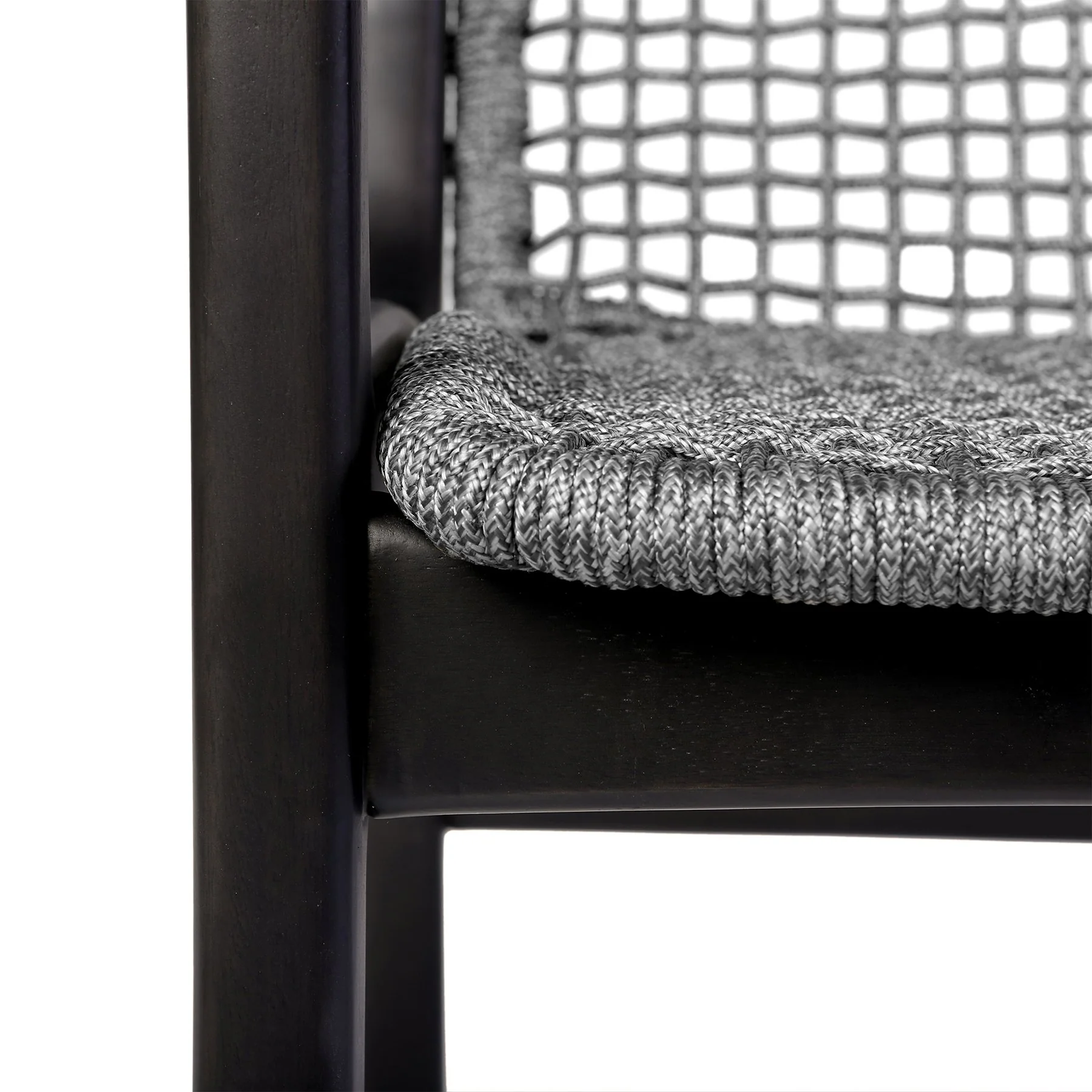 Oasis and Beckham 5 Piece Dining Set in Dark Eucalyptus Wood with Gray Rope - Image 6