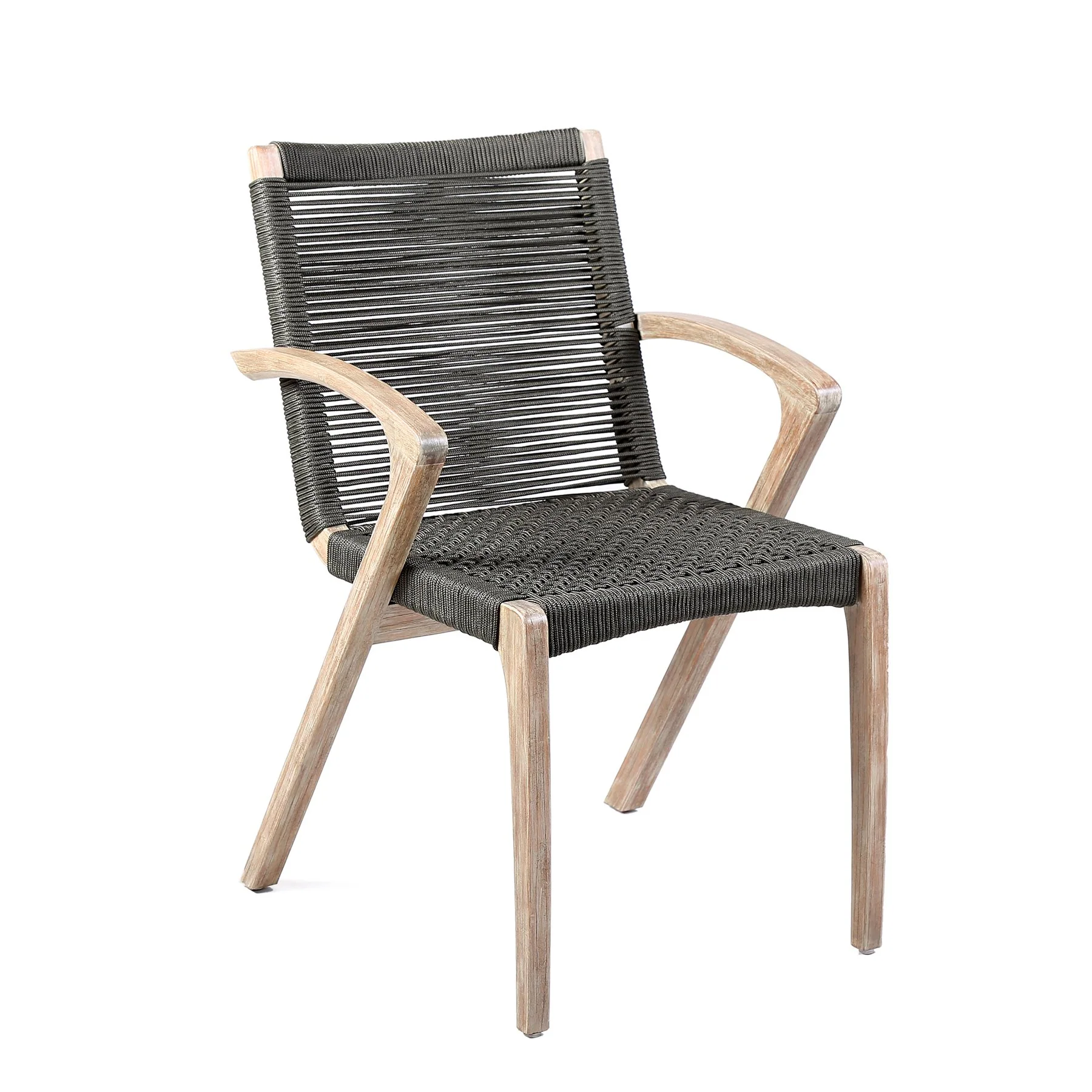 Oasis and Brielle Outdoor 5 Piece Light Eucalyptus and Stone Dining Set - Image 2