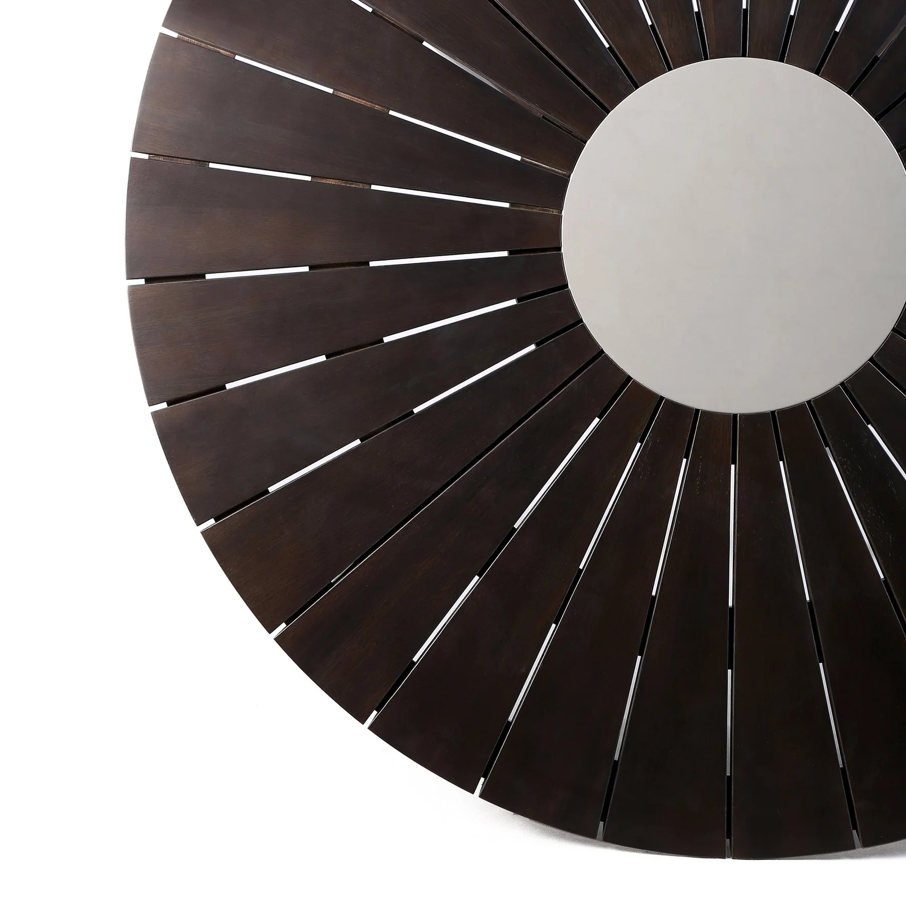 Oasis Doris Outdoor Patio 5 Piece Round Dining Set in Eucalyptus Wood with Truffle Rope - Image 7