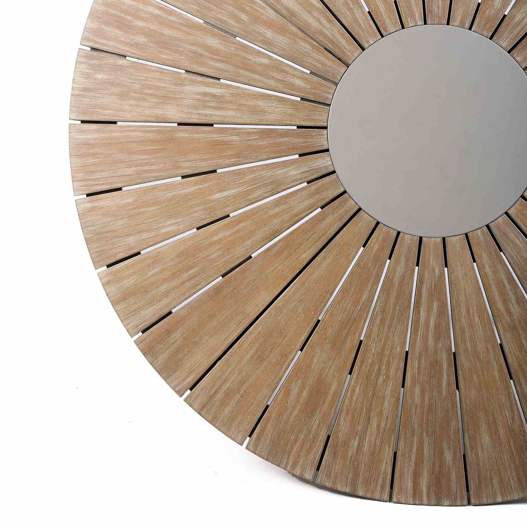 Oasis Santo Outdoor Patio 5 Piece Round Dining Set in Eucalyptus Wood and Charcoal Rope - Image 9