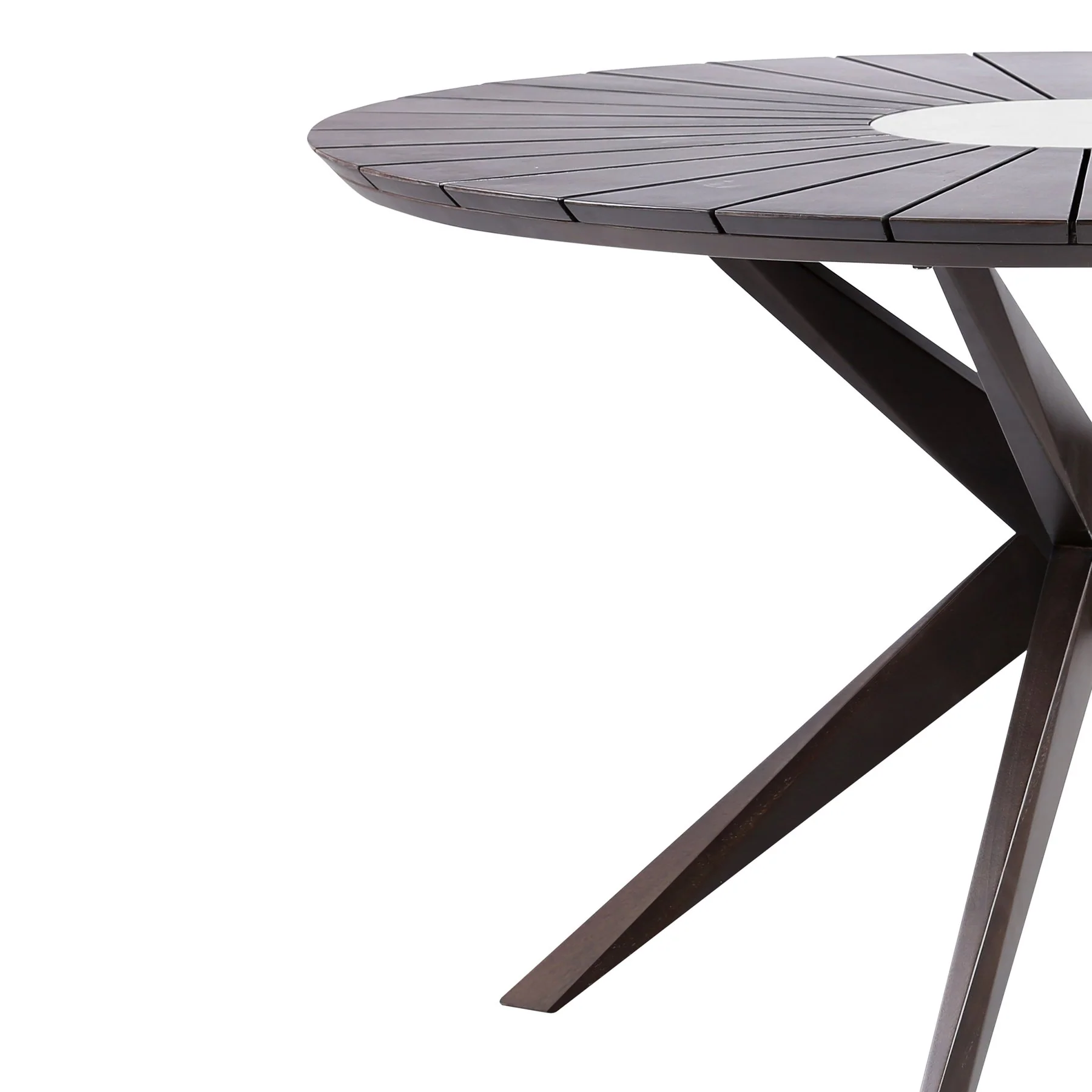Oasis Tutti Frutti Outdoor Patio 5 Piece Round Dining Set in Eucalyptus Wood with Gray Rope and Cushions - Image 6