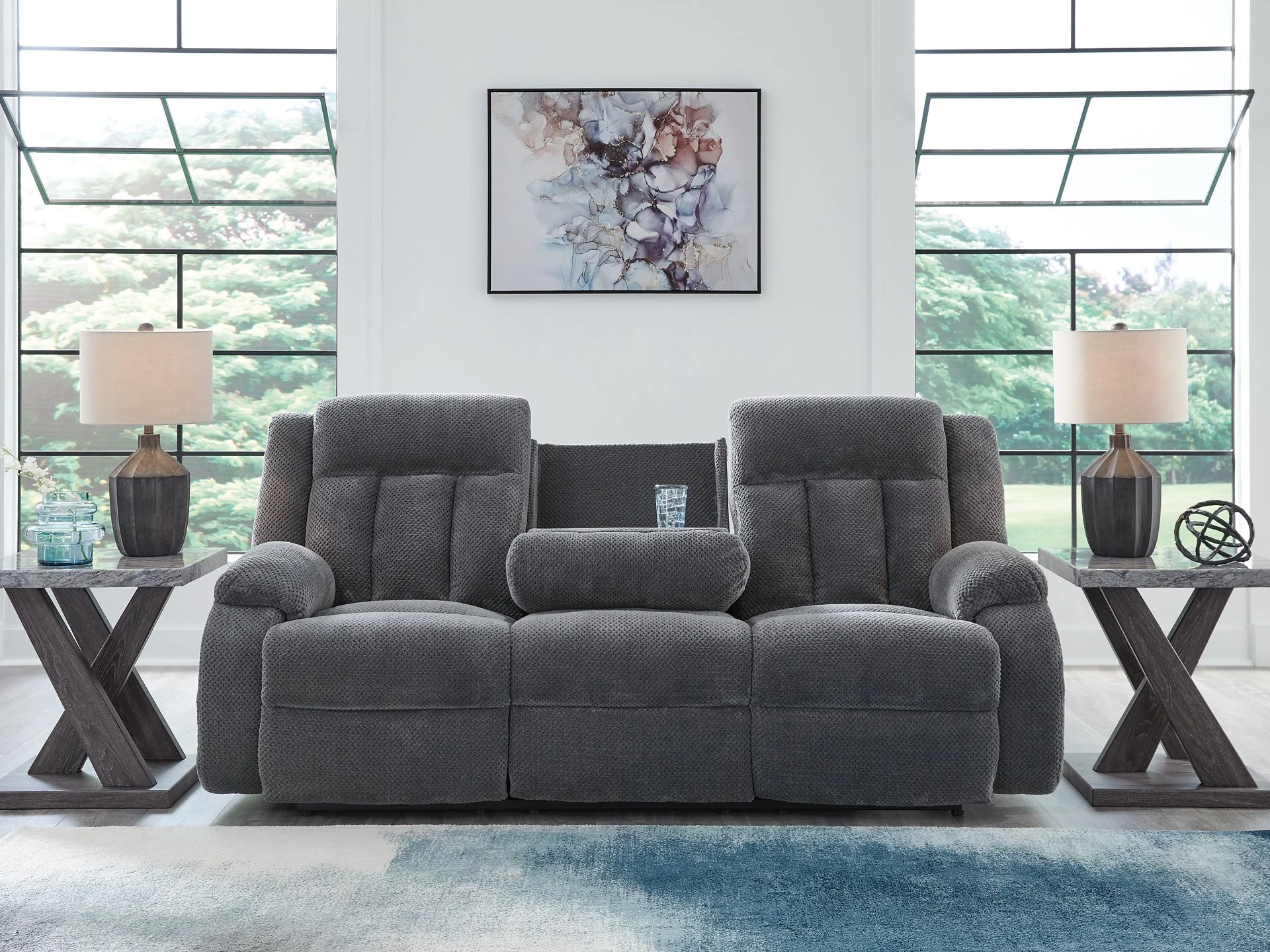 Observation Power Reclining Sofa with Drop Down Table - Image 9