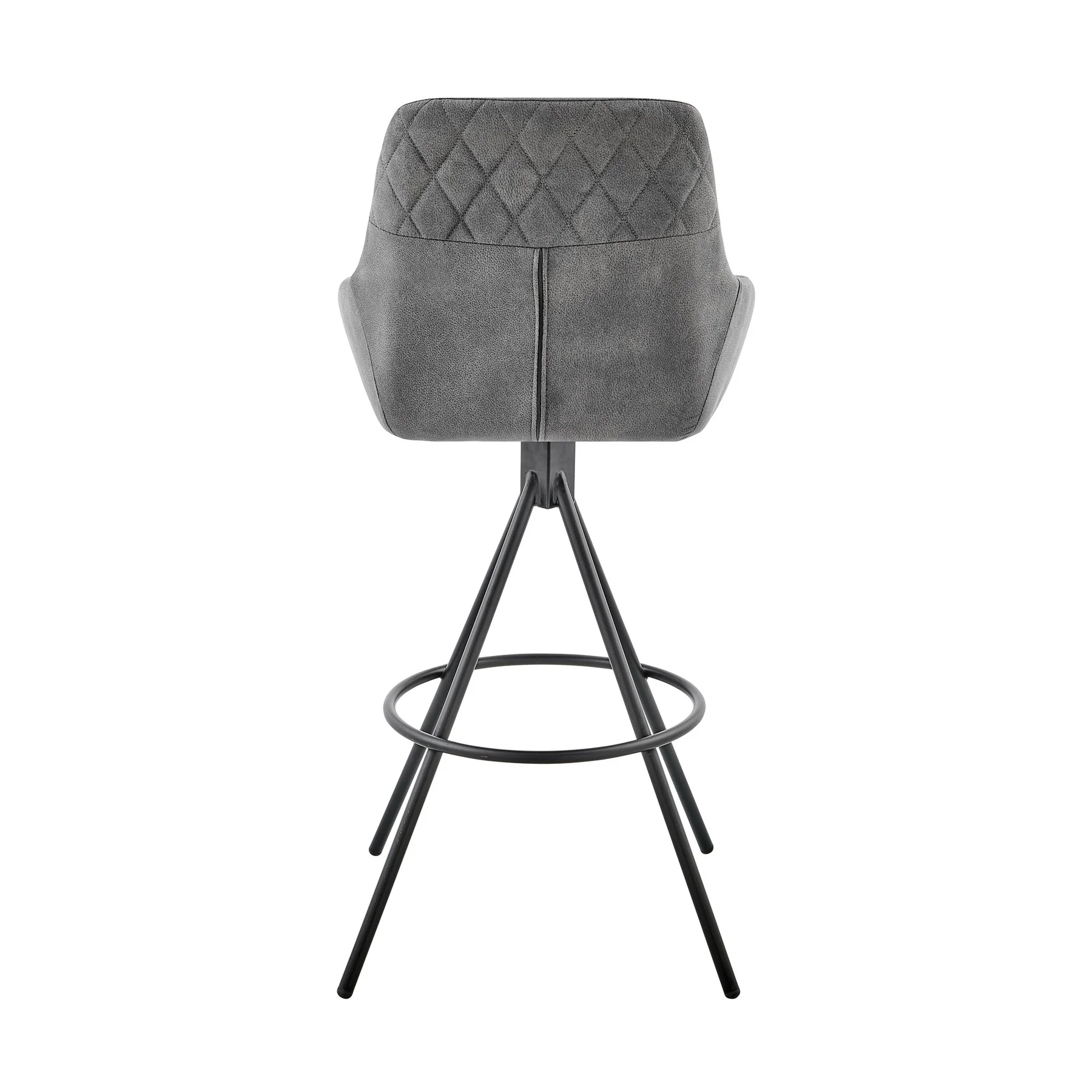 Odessa 30" Bar Height Bar Stool in Charcoal Fabric and Black Finish - Image 5