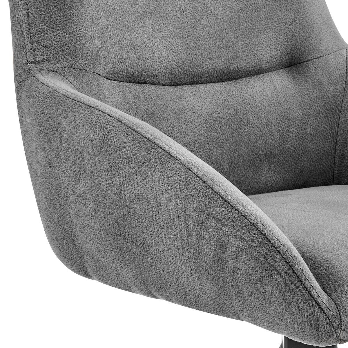 Odessa 30" Bar Height Bar Stool in Charcoal Fabric and Black Finish - Image 6