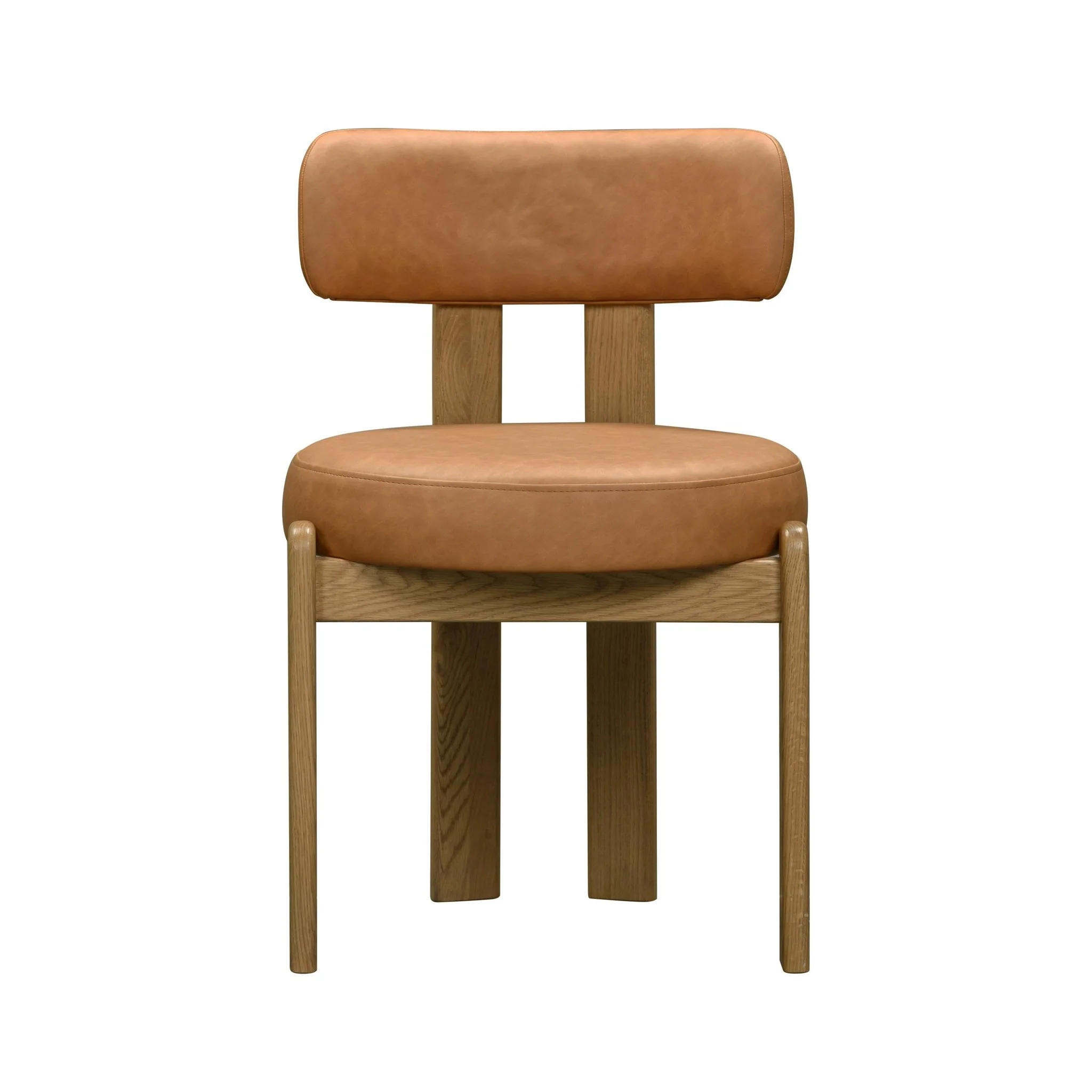 Odessa Saddle Brown Vegan Leather Dining Chair - Image 3