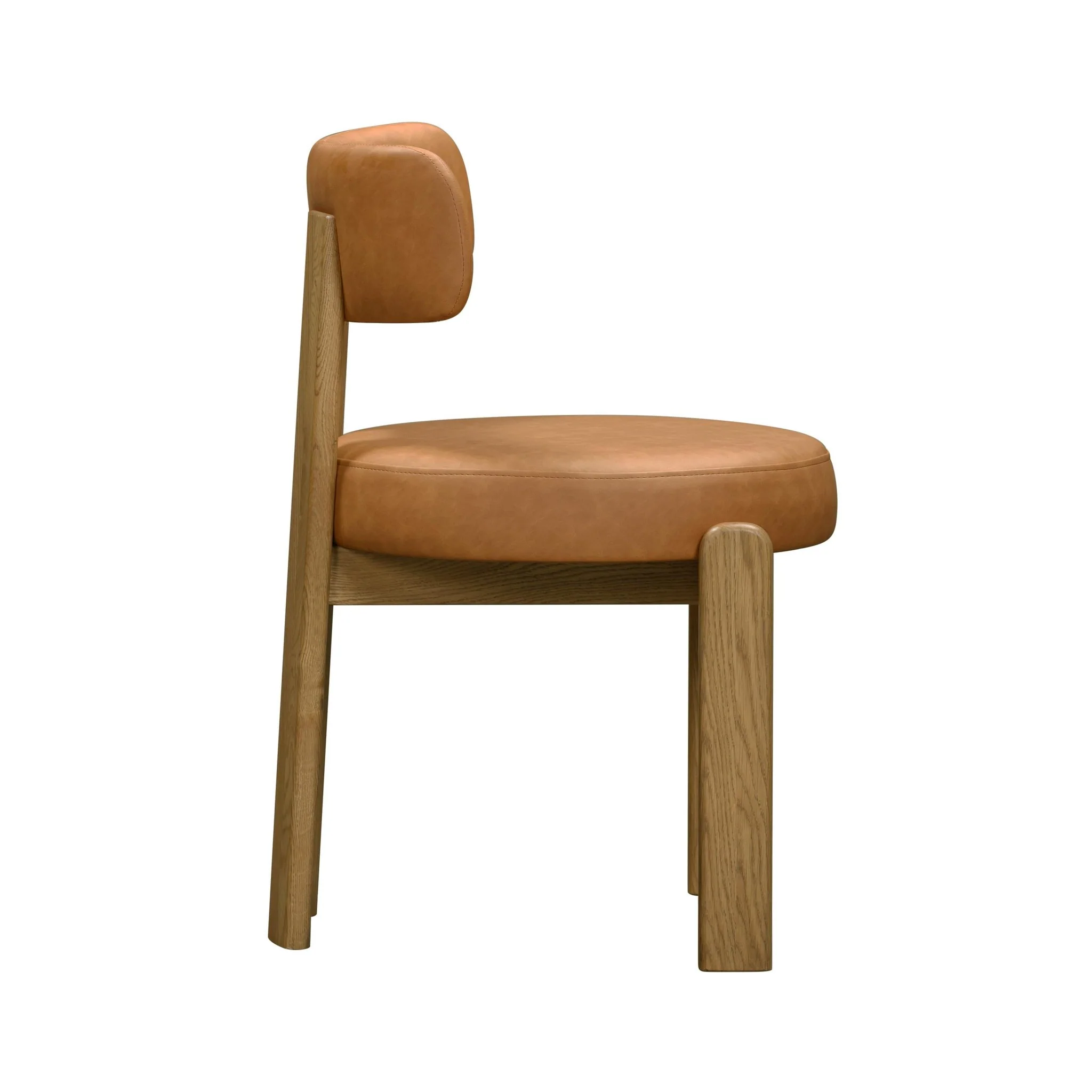 Odessa Saddle Brown Vegan Leather Dining Chair - Image 4