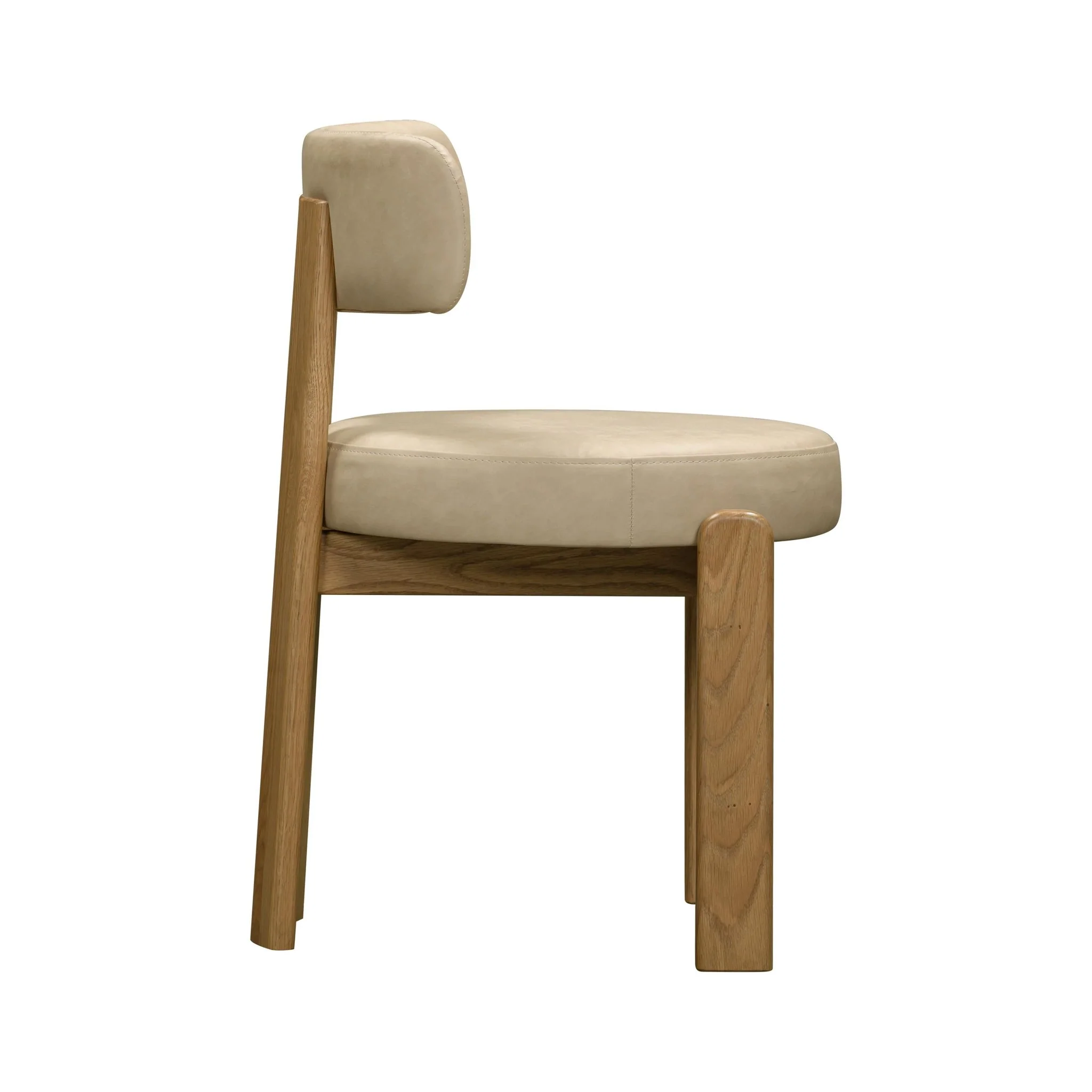 Odessa Taupe Vegan Leather Dining Chair - Image 4