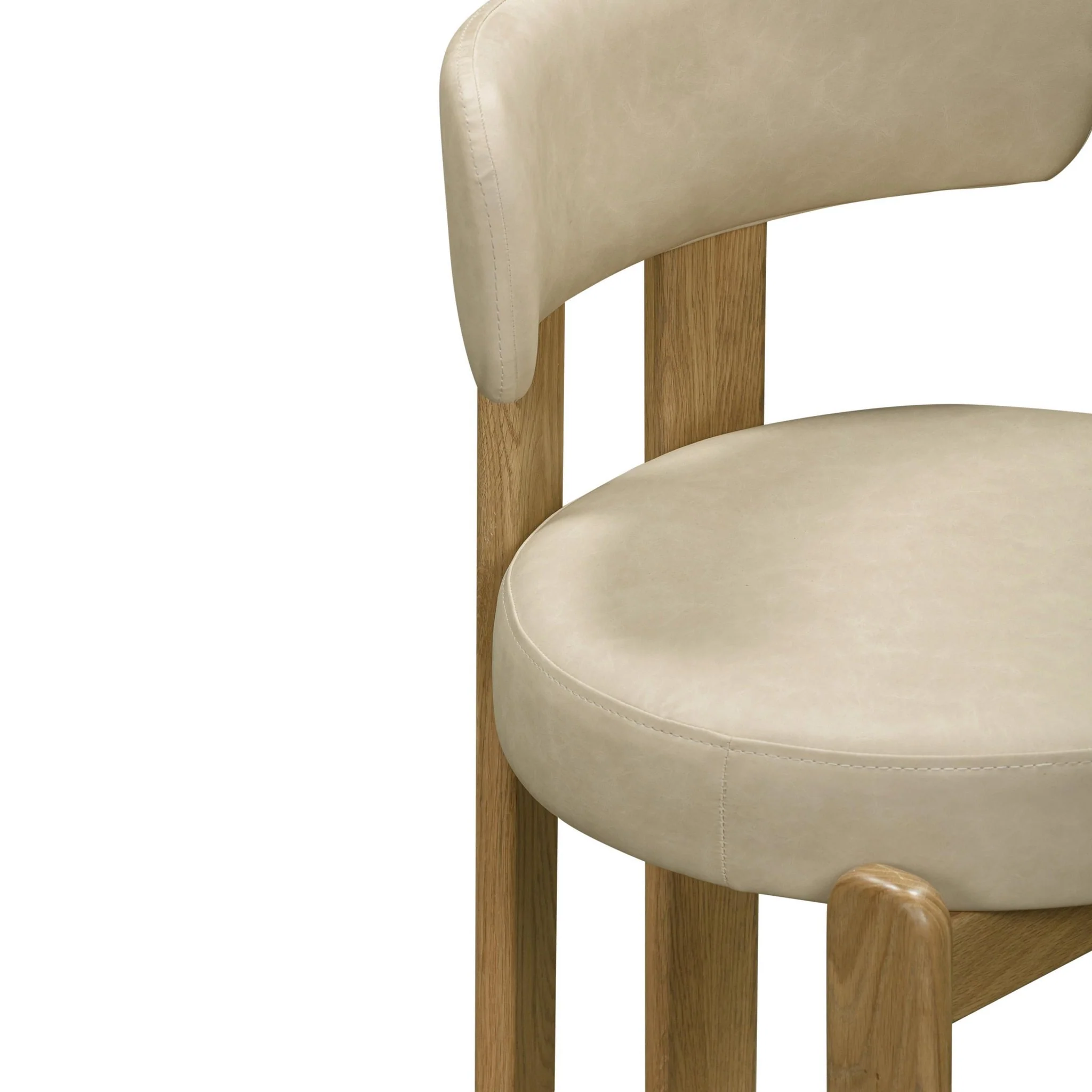 Odessa Taupe Vegan Leather Dining Chair - Image 6