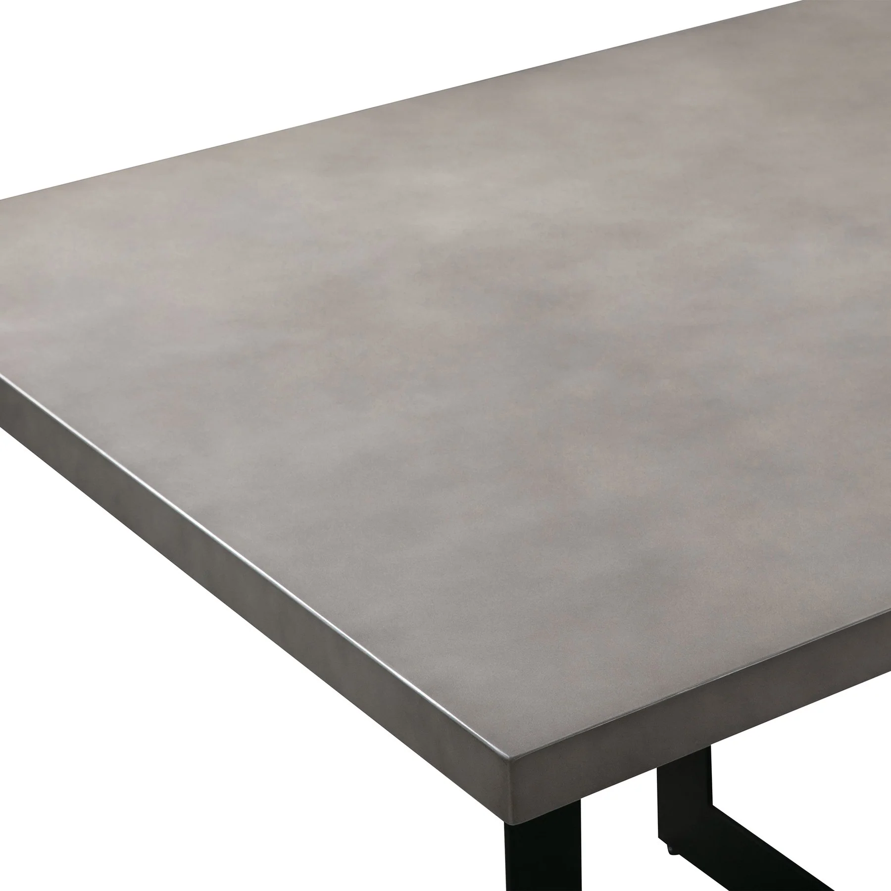 Odet Rectangular 87" Dining Table in Concrete and Black Metal - Image 4