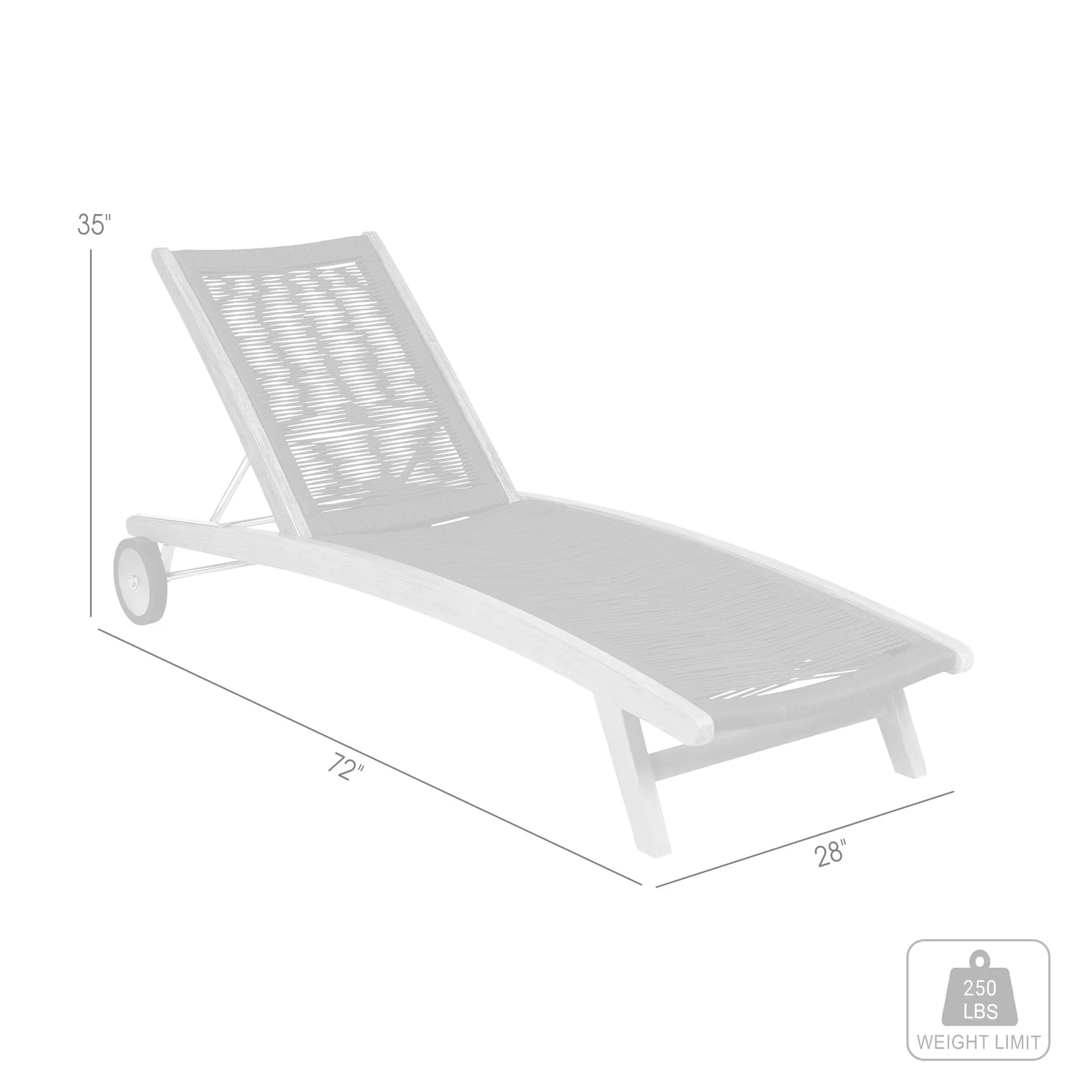 Odette Outdoor Patio Adjustable Chaise Lounge Chair in Eucalyptus Wood and Gray Rope - Image 10
