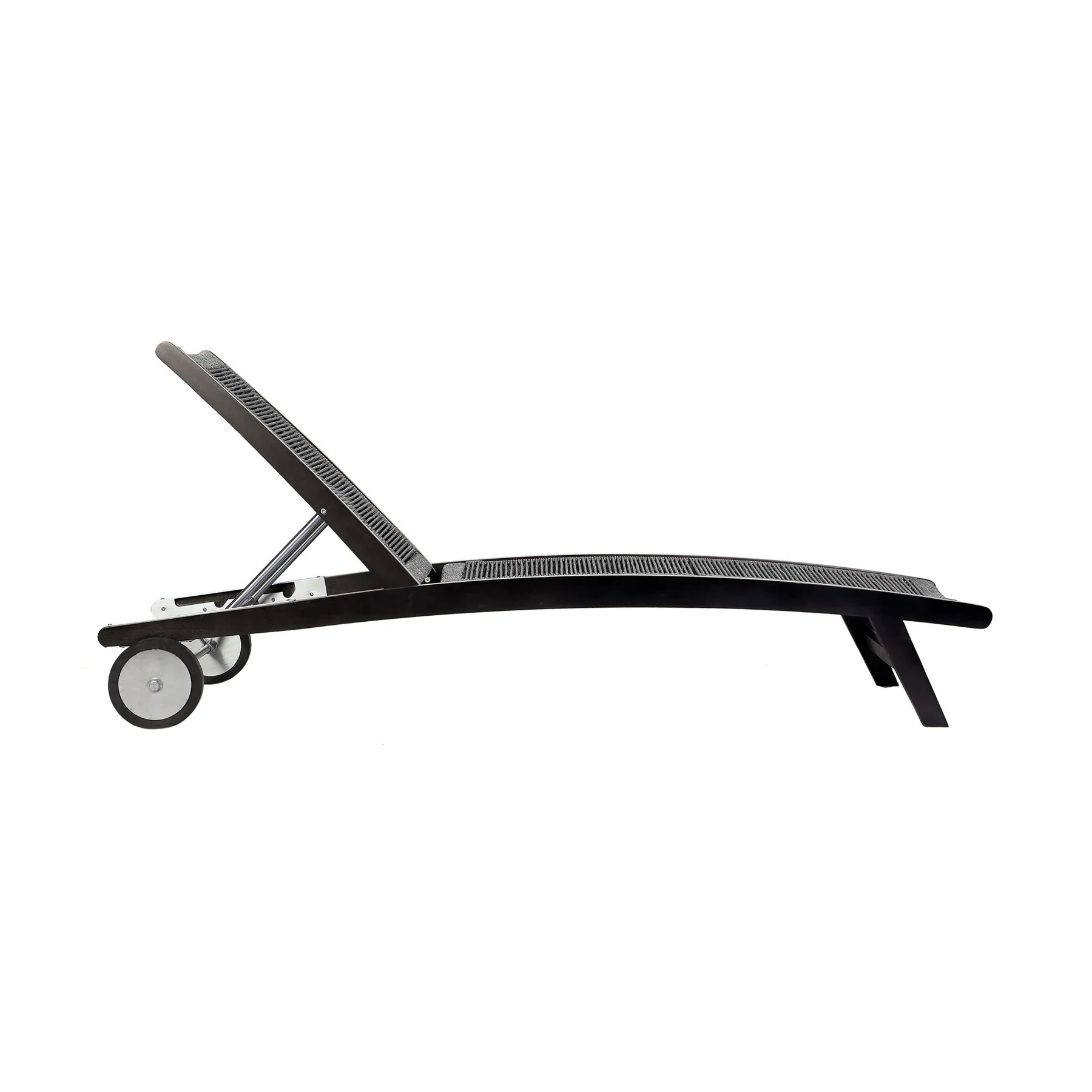Odette Outdoor Patio Adjustable Chaise Lounge Chair in Eucalyptus Wood and Gray Rope - Image 3