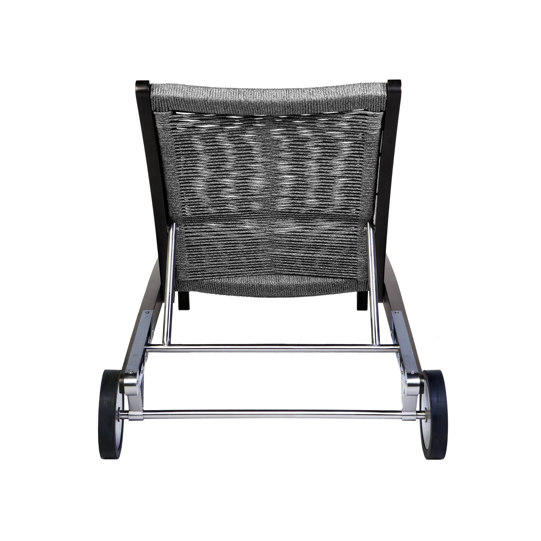 Odette Outdoor Patio Adjustable Chaise Lounge Chair in Eucalyptus Wood and Gray Rope - Image 5
