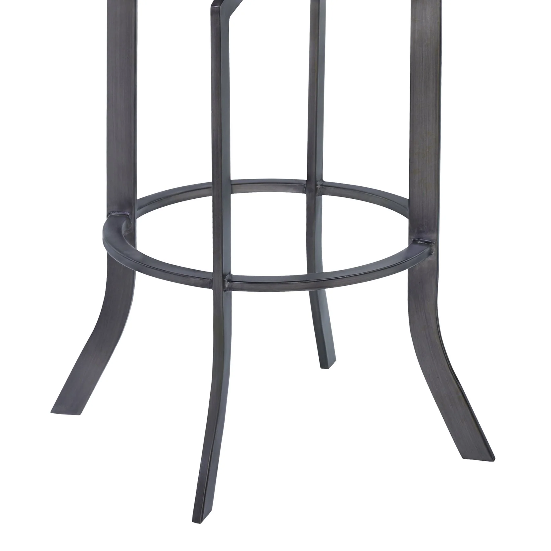 Ojai 26" Counter Height Metal Swivel Barstool in Vintage Black Faux Leather with Mineral Finish and Walnut Wood Back - Image 6