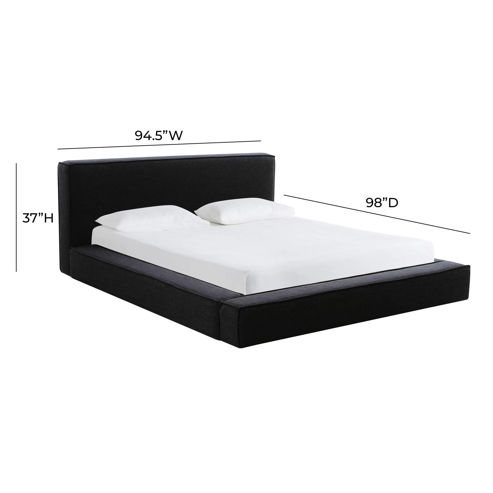 Olafur Black Linen King Bed - Image 7