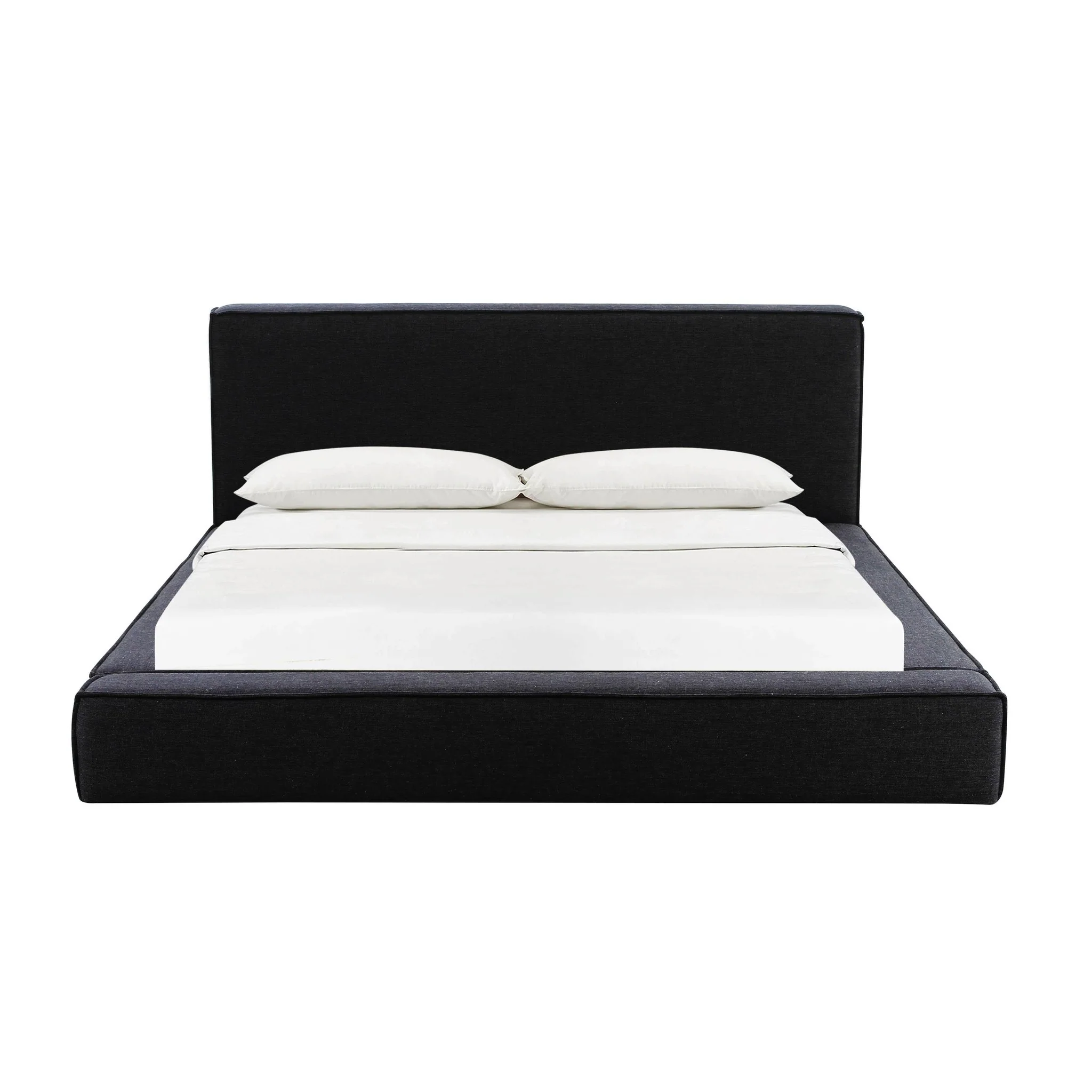 Olafur Black Linen Queen Bed - Image 3
