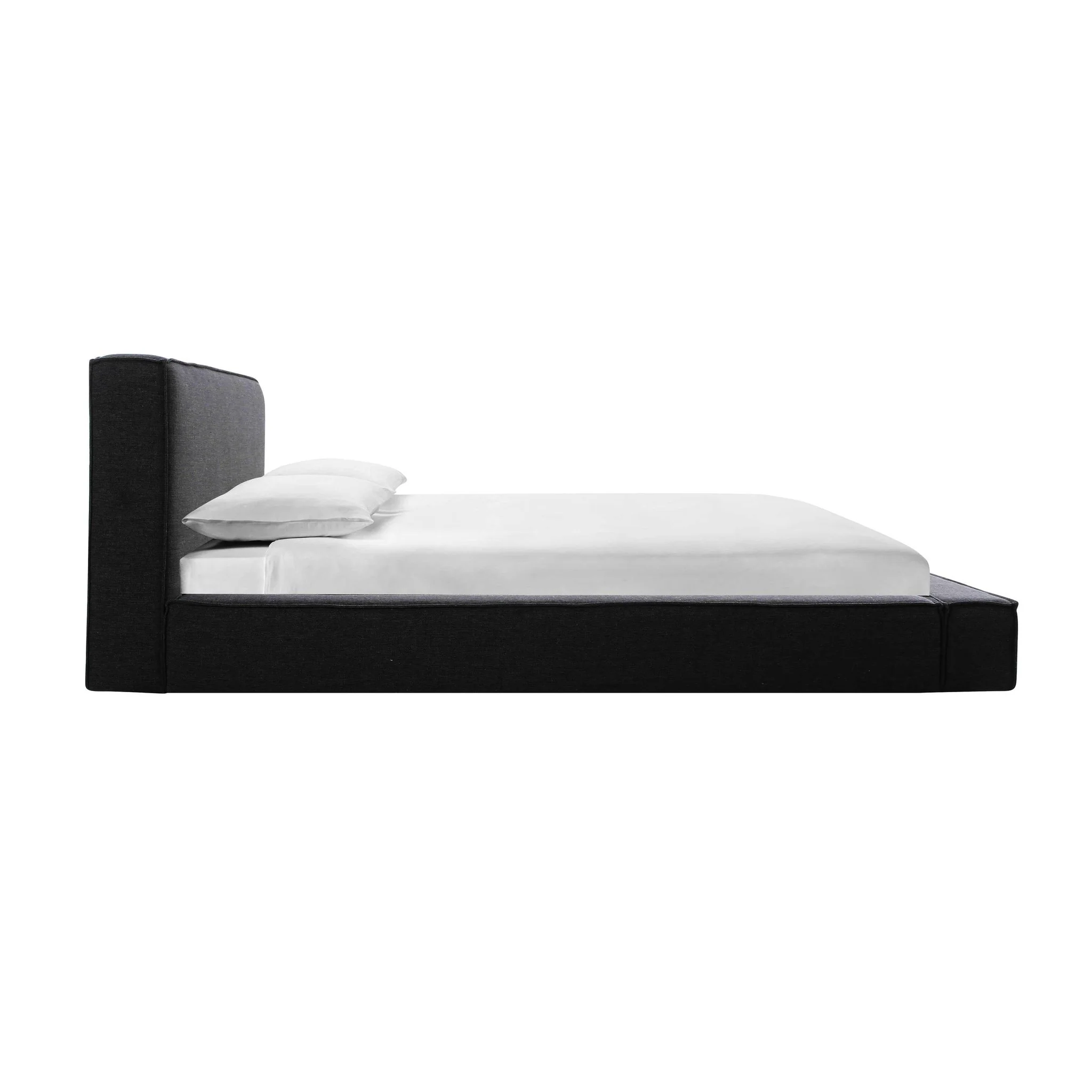 Olafur Black Linen Queen Bed - Image 4