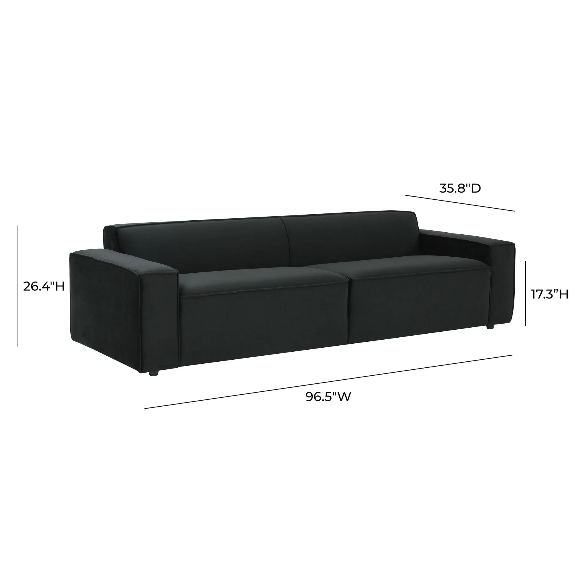 Olafur Black Velvet Sofa - Image 6