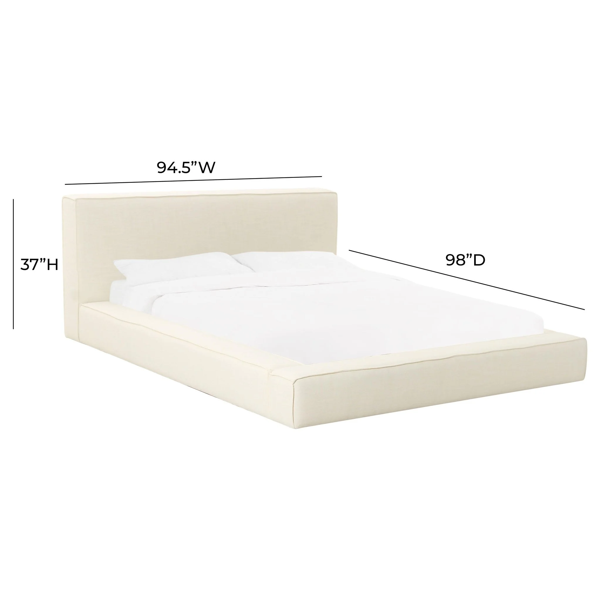 Olafur Cream Linen King Bed - Image 7