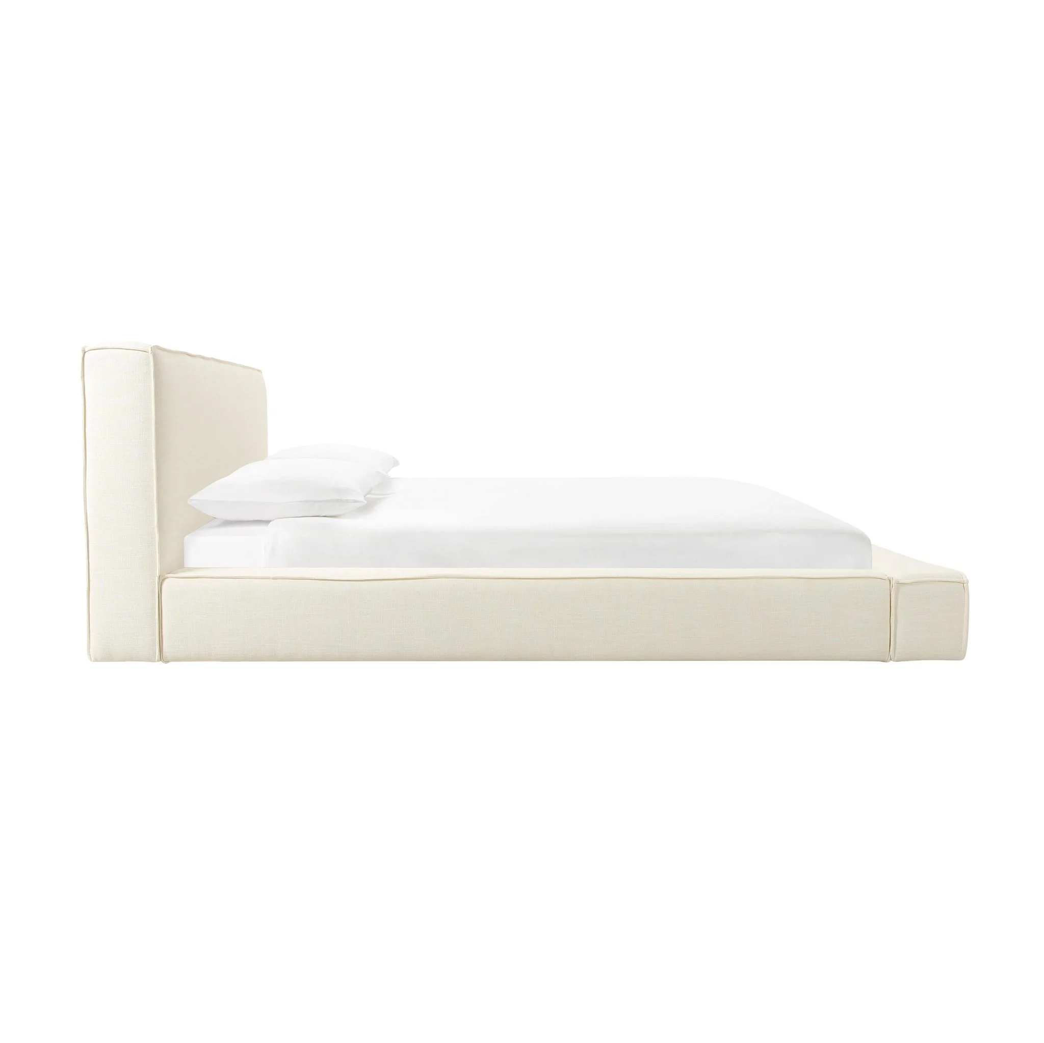 Olafur Cream Linen Queen Bed - Image 4