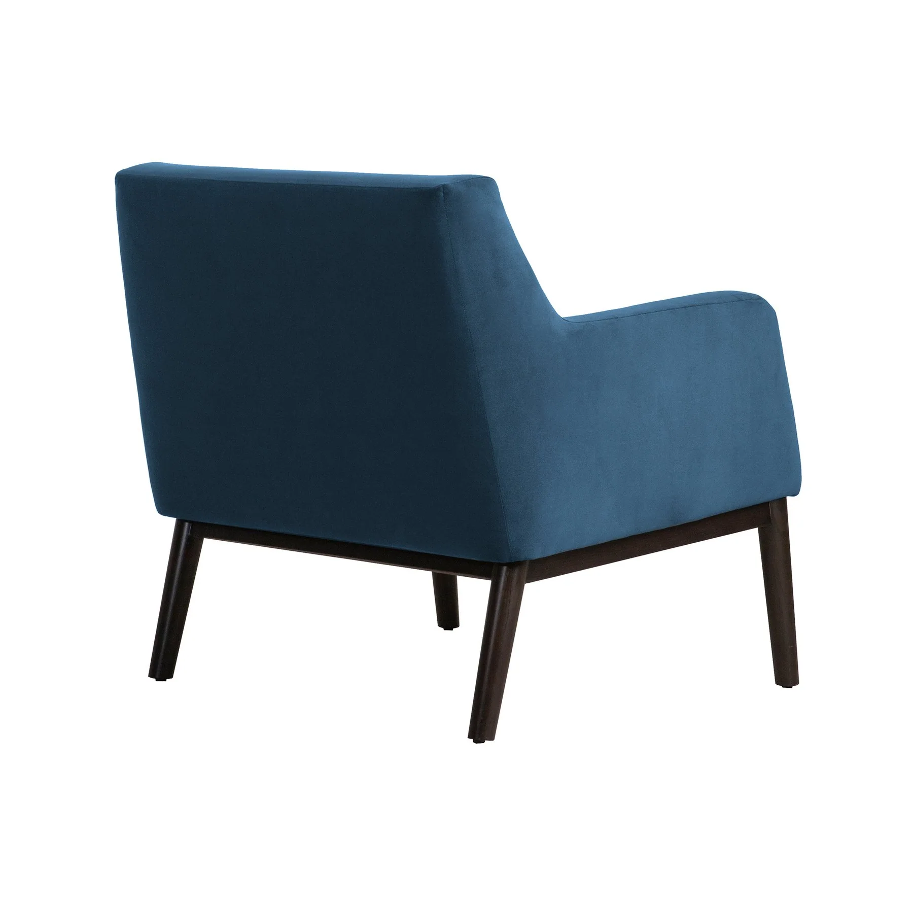 Oliver Blue Velvet Modern Accent Chair with Wood Legs - Image 3