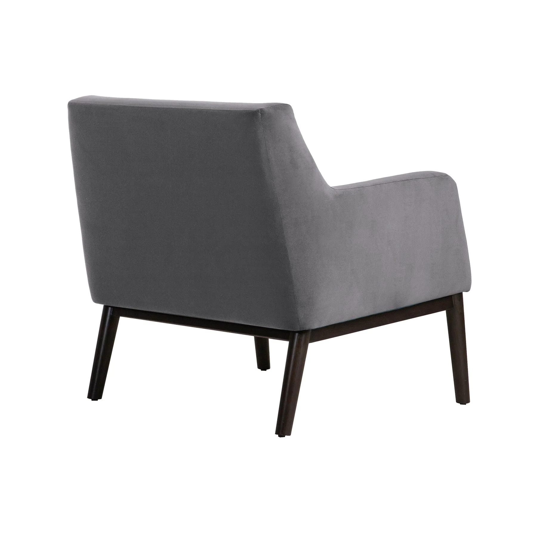 Oliver Gray Velvet Modern Accent Chair with Wood Legs - Image 3