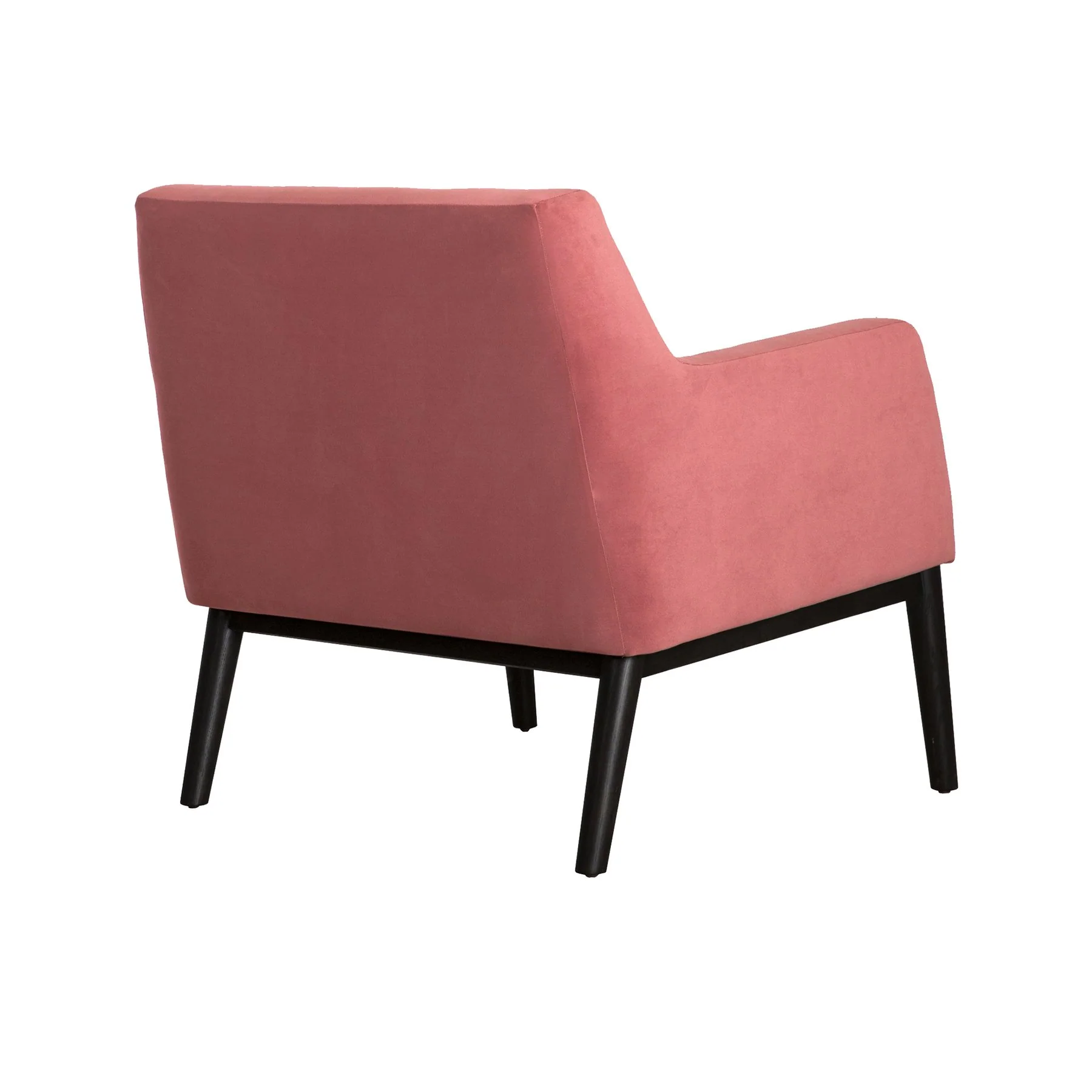 Oliver Pink Velvet Modern Accent Chair with Wood Legs - Image 3