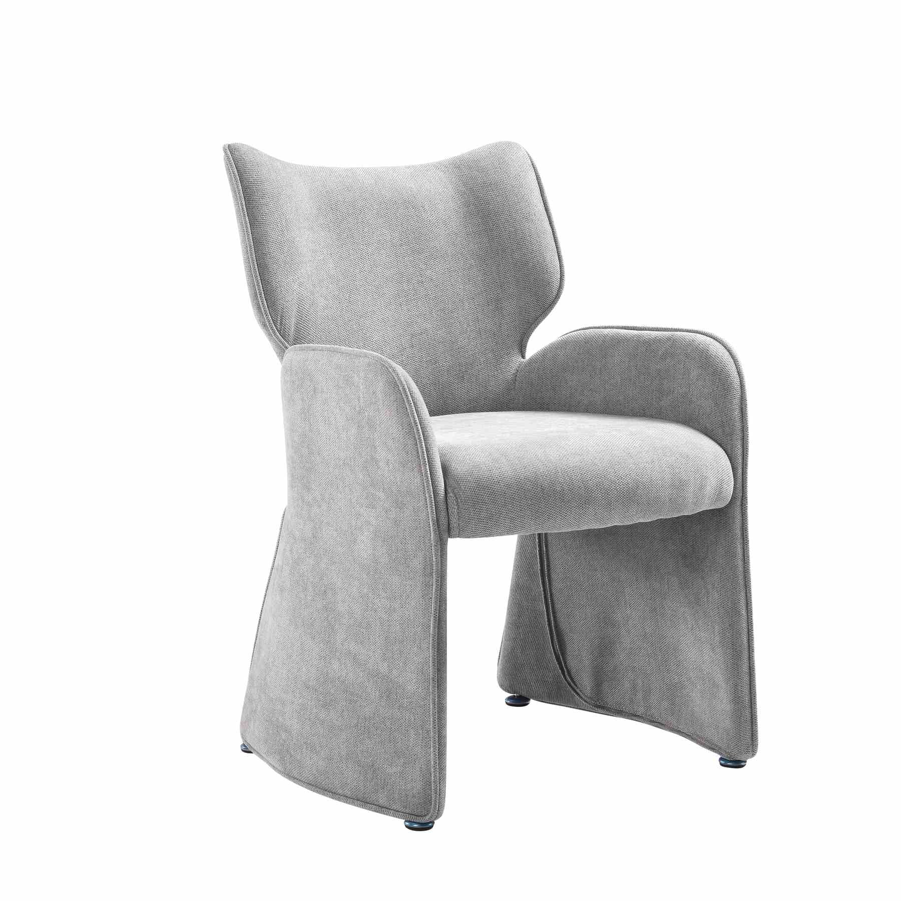 Olivia Modern 7-Piece Dining Set with Gray Upholstered Chairs and Tempered Glass Tabletop - Image 6