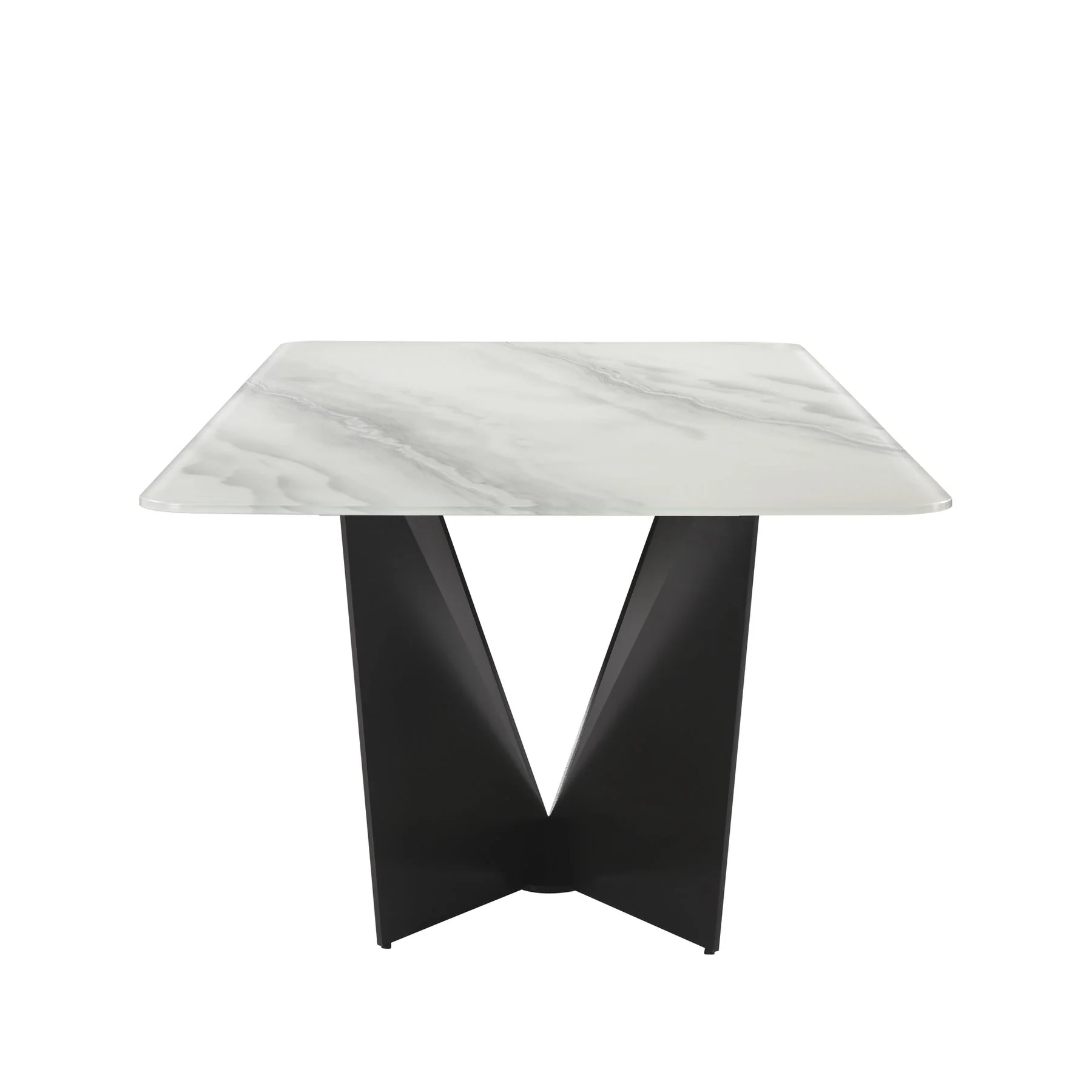 Olivia Modern 79 in. Rectangular Dining Table with White Tempered Glass Table Top - Seats up to 6 - Image 4