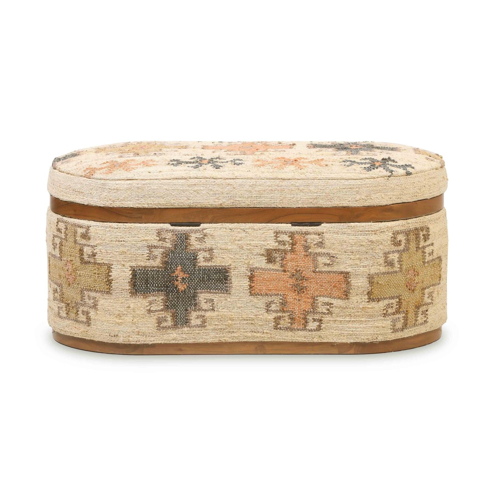 Olivier Cotton Oval Storage Ottoman - Image 5