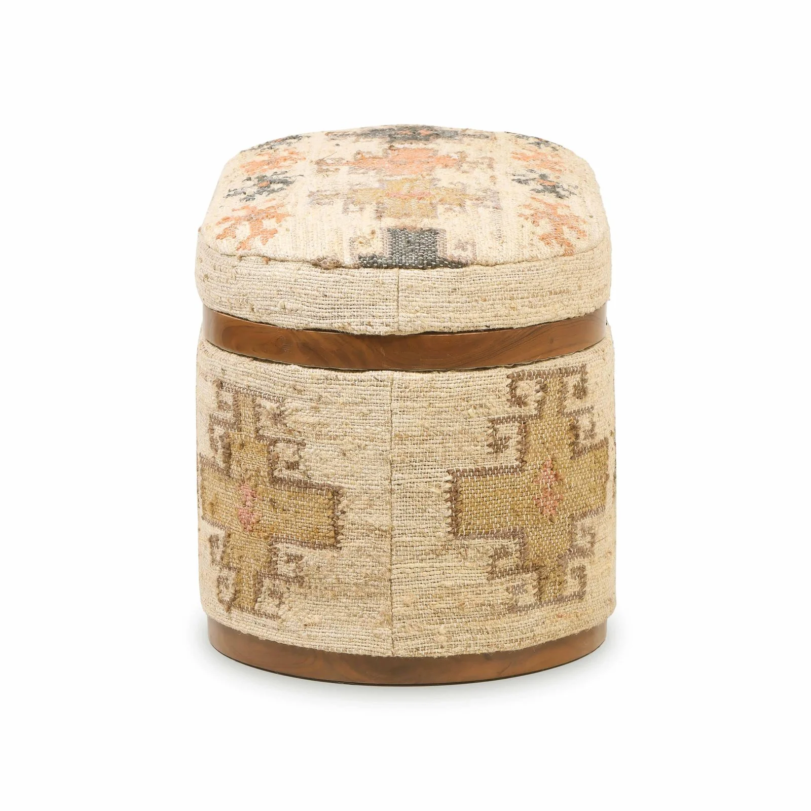 Olivier Cotton Oval Storage Ottoman - Image 6