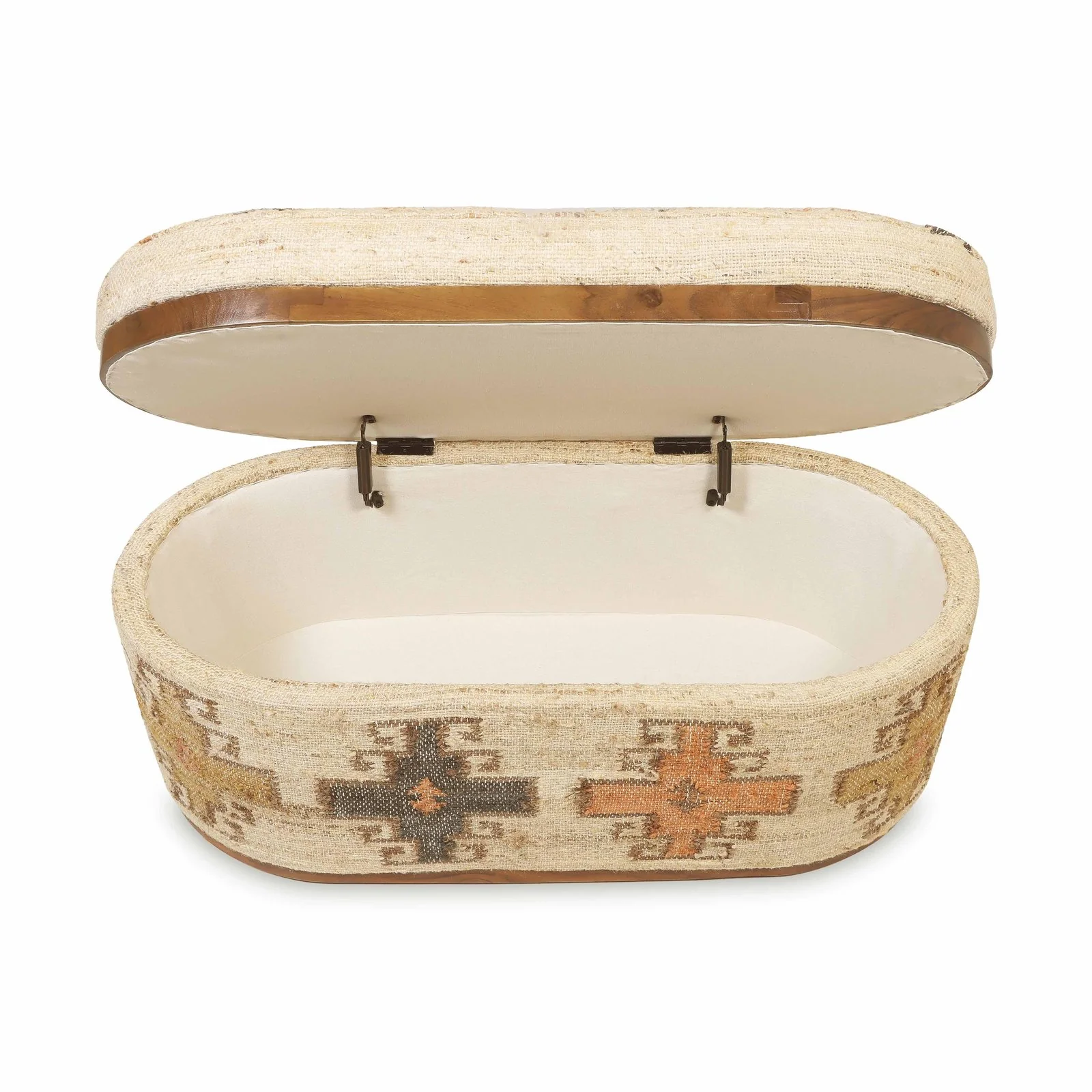 Olivier Cotton Oval Storage Ottoman - Image 7