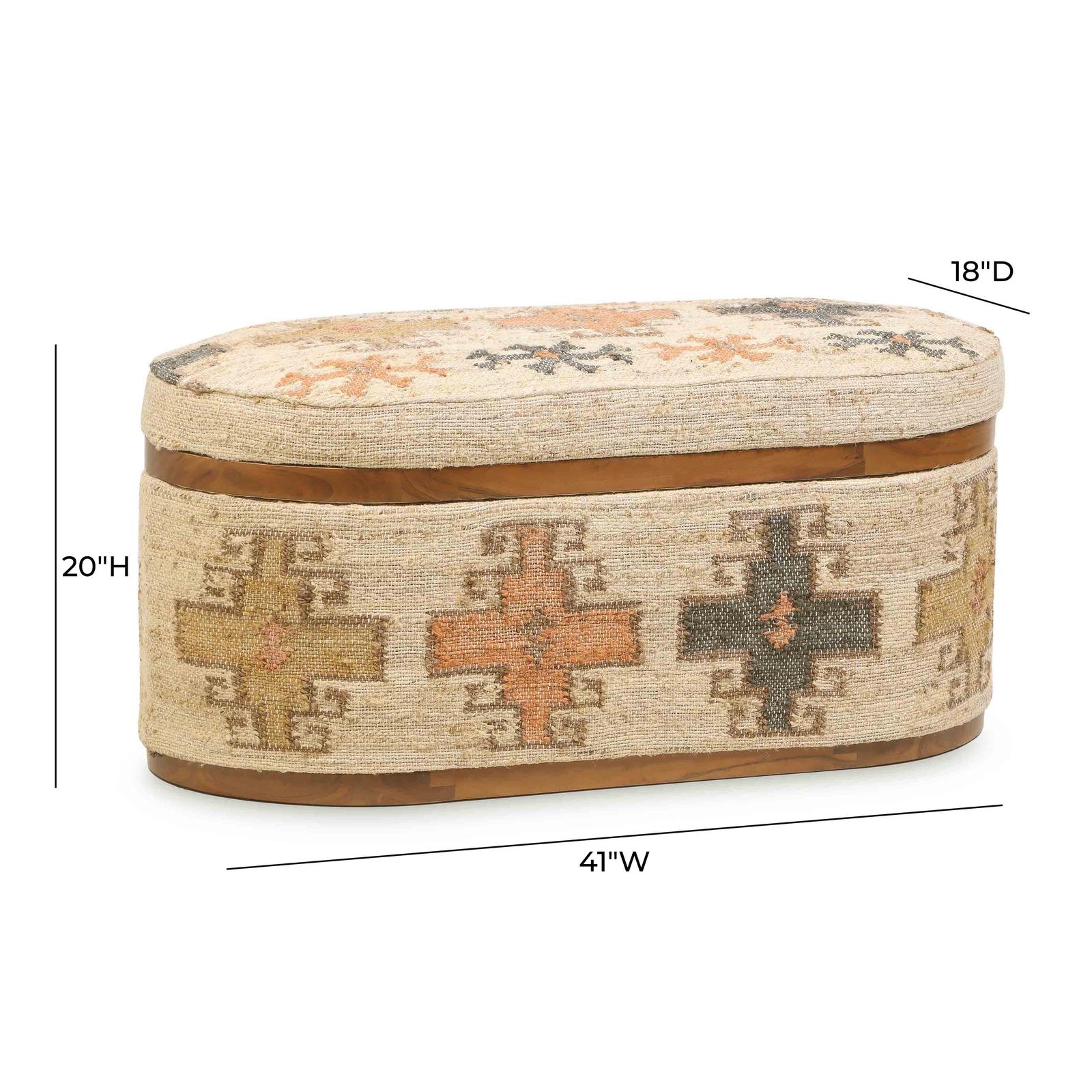 Olivier Cotton Oval Storage Ottoman - Image 9