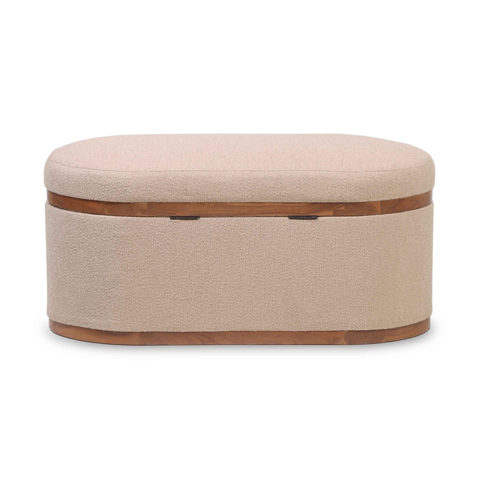 Olivier Ivory Boucle Oval Storage Ottoman - Image 5