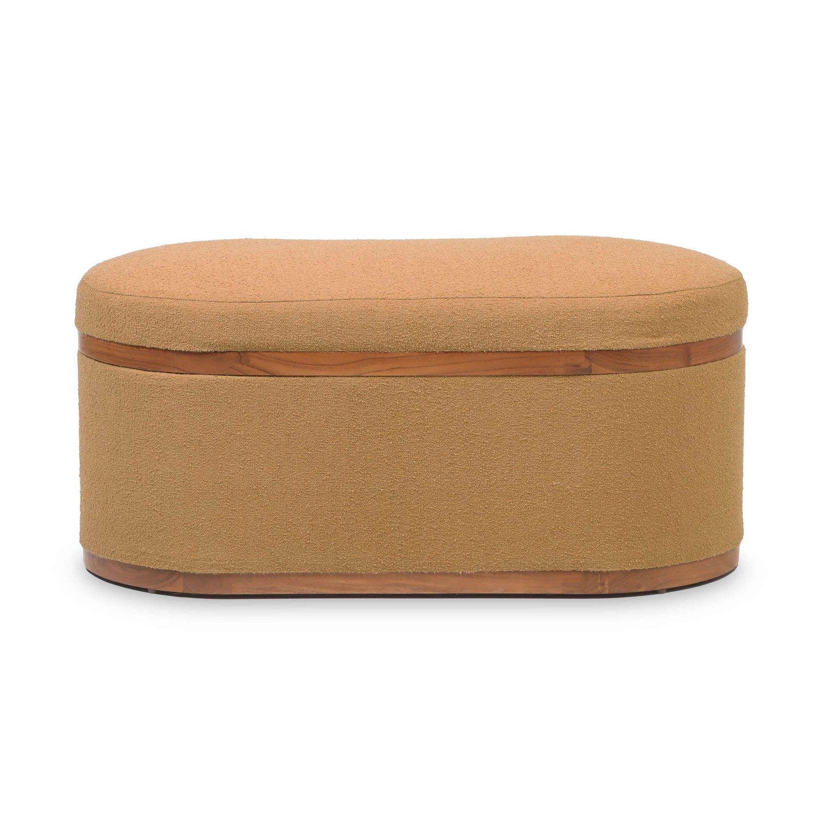 Olivier Peach Boucle Oval Storage Ottoman - Image 4