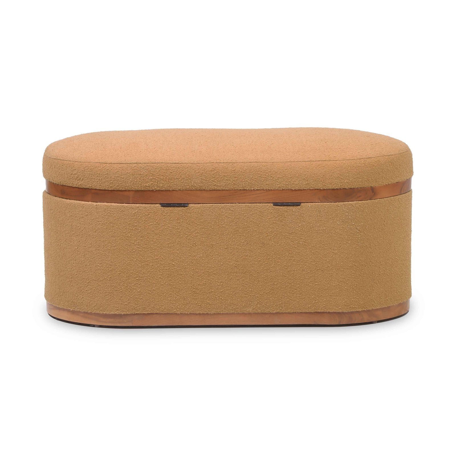 Olivier Peach Boucle Oval Storage Ottoman - Image 5
