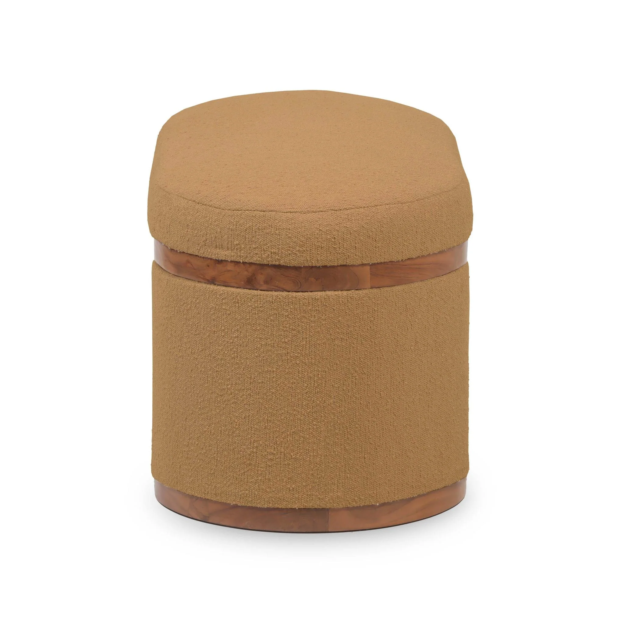 Olivier Peach Boucle Oval Storage Ottoman - Image 6