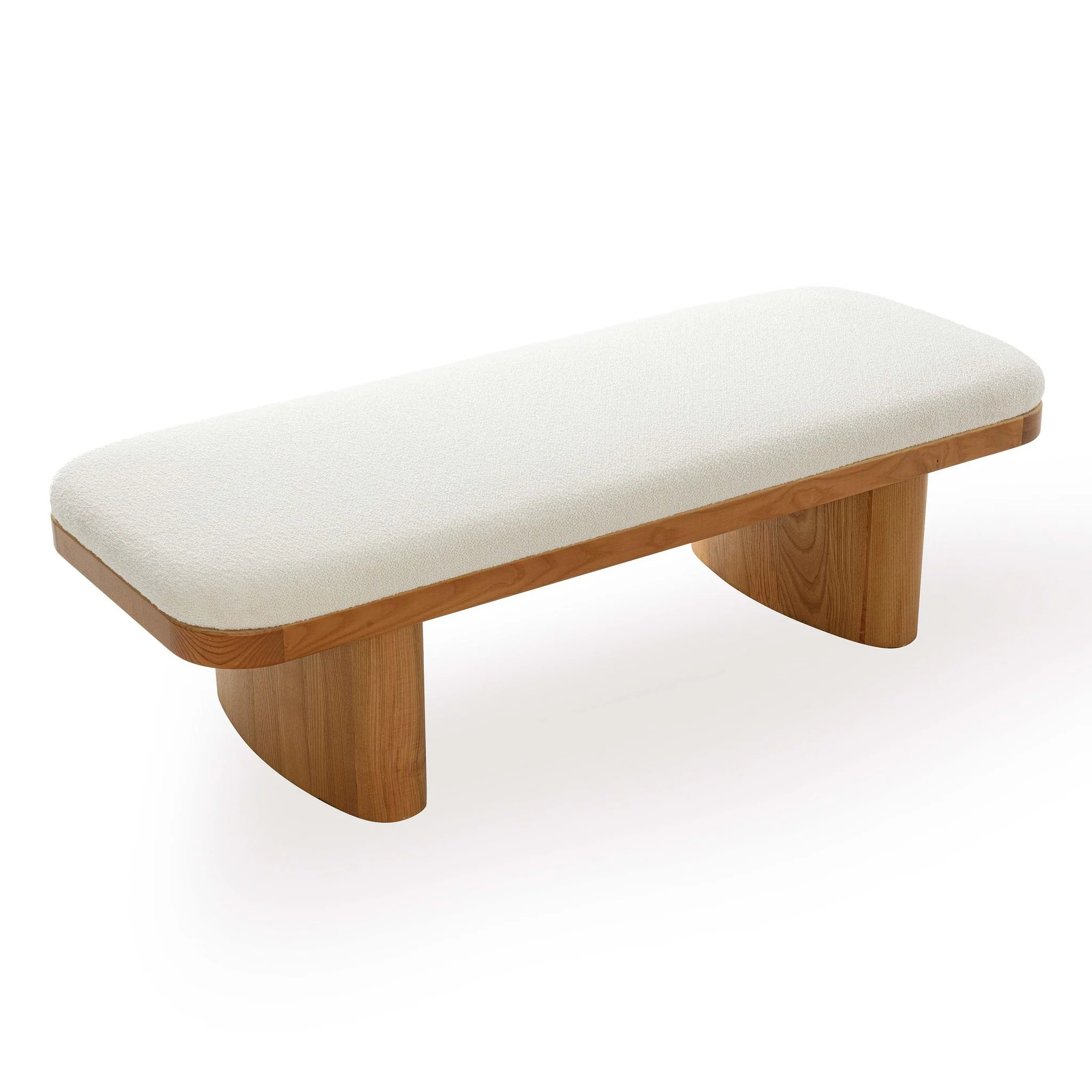 Ollie White Performance Boucle Large Bench - Image 4