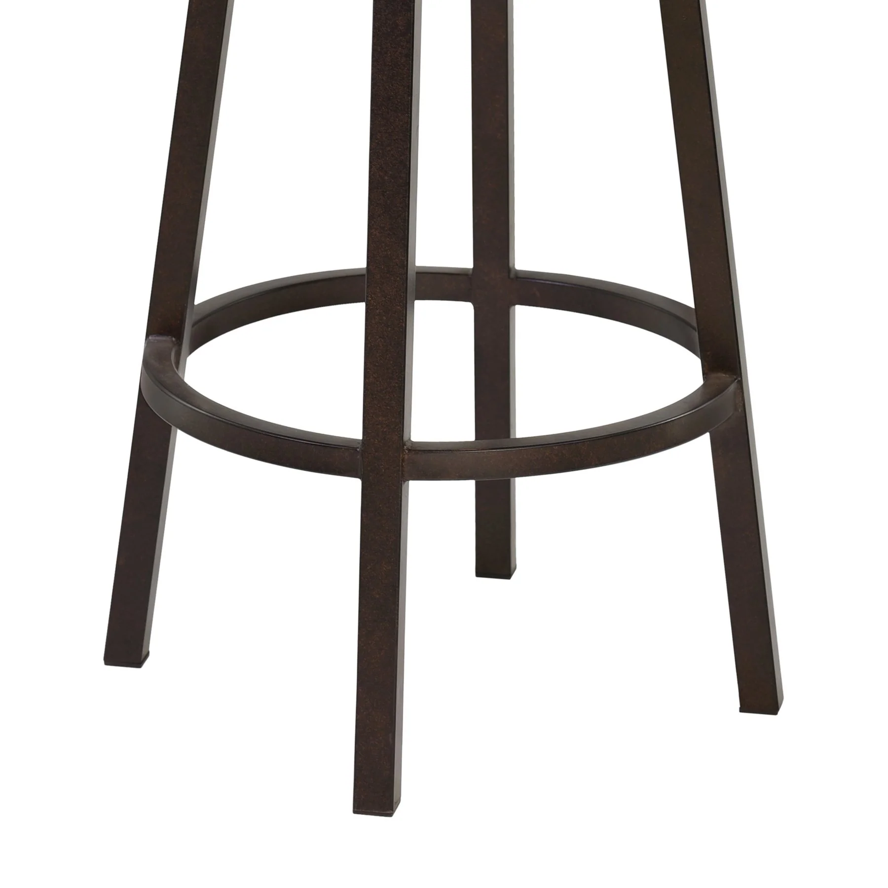 Olympia 26" Bar Height Metal Swivel Barstool in Bandero Espresso Fabric and Auburn Bay Finish - Image 4