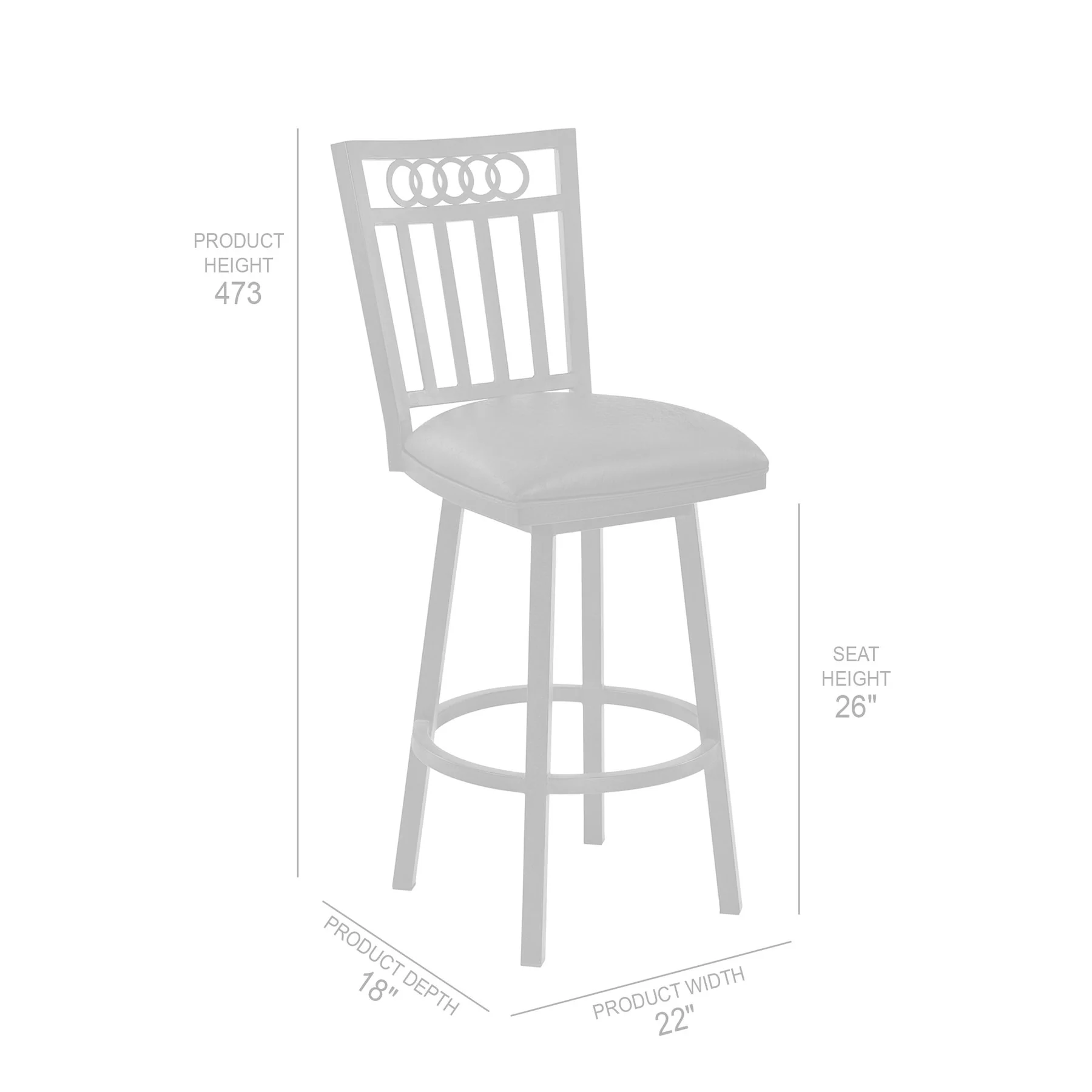 Olympia 26" Bar Height Metal Swivel Barstool in Bandero Espresso Fabric and Auburn Bay Finish - Image 5