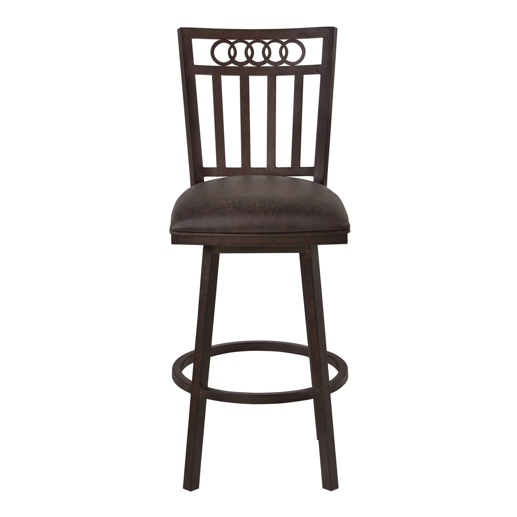 Olympia 30" Bar Height Metal Swivel Barstool in Bandero Espresso Fabric and Auburn Bay Finish - Image 2