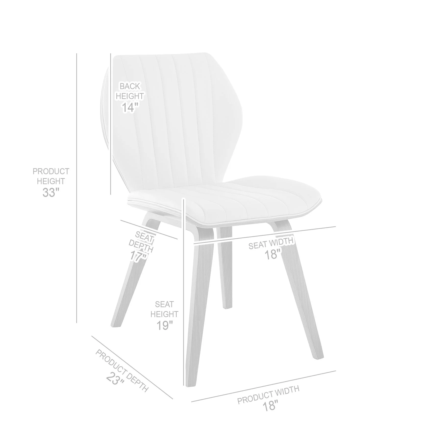 Ontario Cream Faux Leather and Walnut Wood Dining Chairs - Set of 2 - Image 8