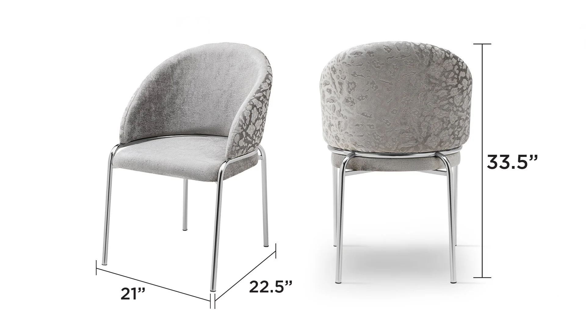 ONYX Steel Legs Light Gray - 2 Chairs Per Box - Image 2