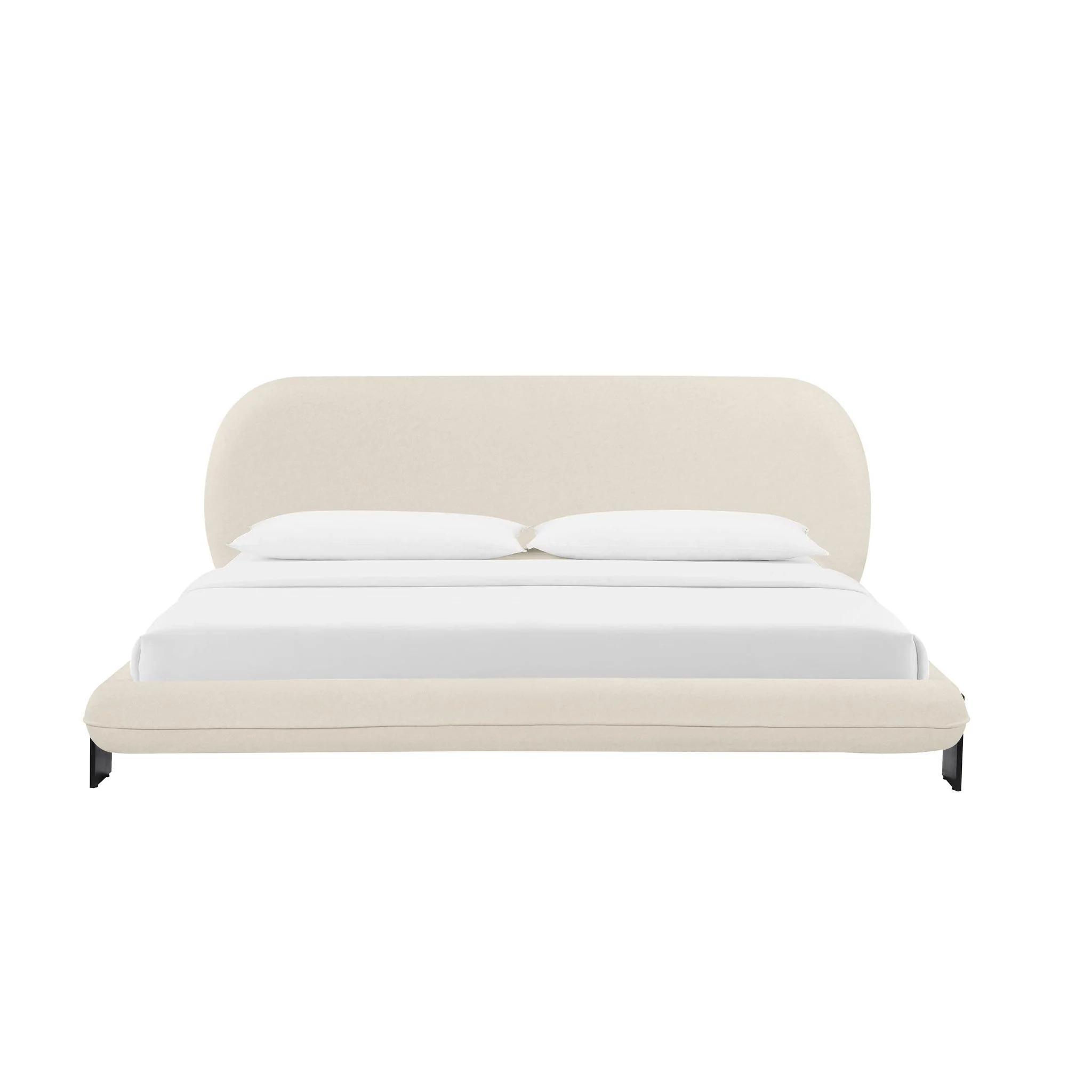Ophelia Cream Faux Wool King Bed - Image 3